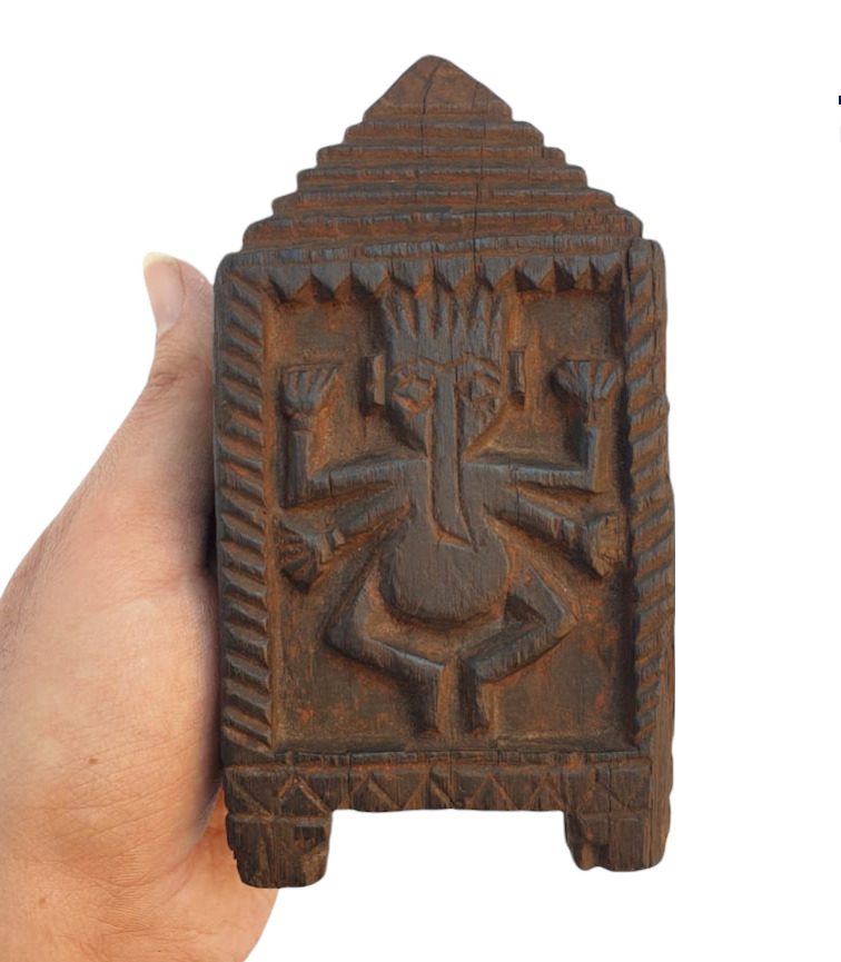 1800\'s Old Vintage Rosewood Hand Crafted Wooden Hindu God Ganesha Statue Figure