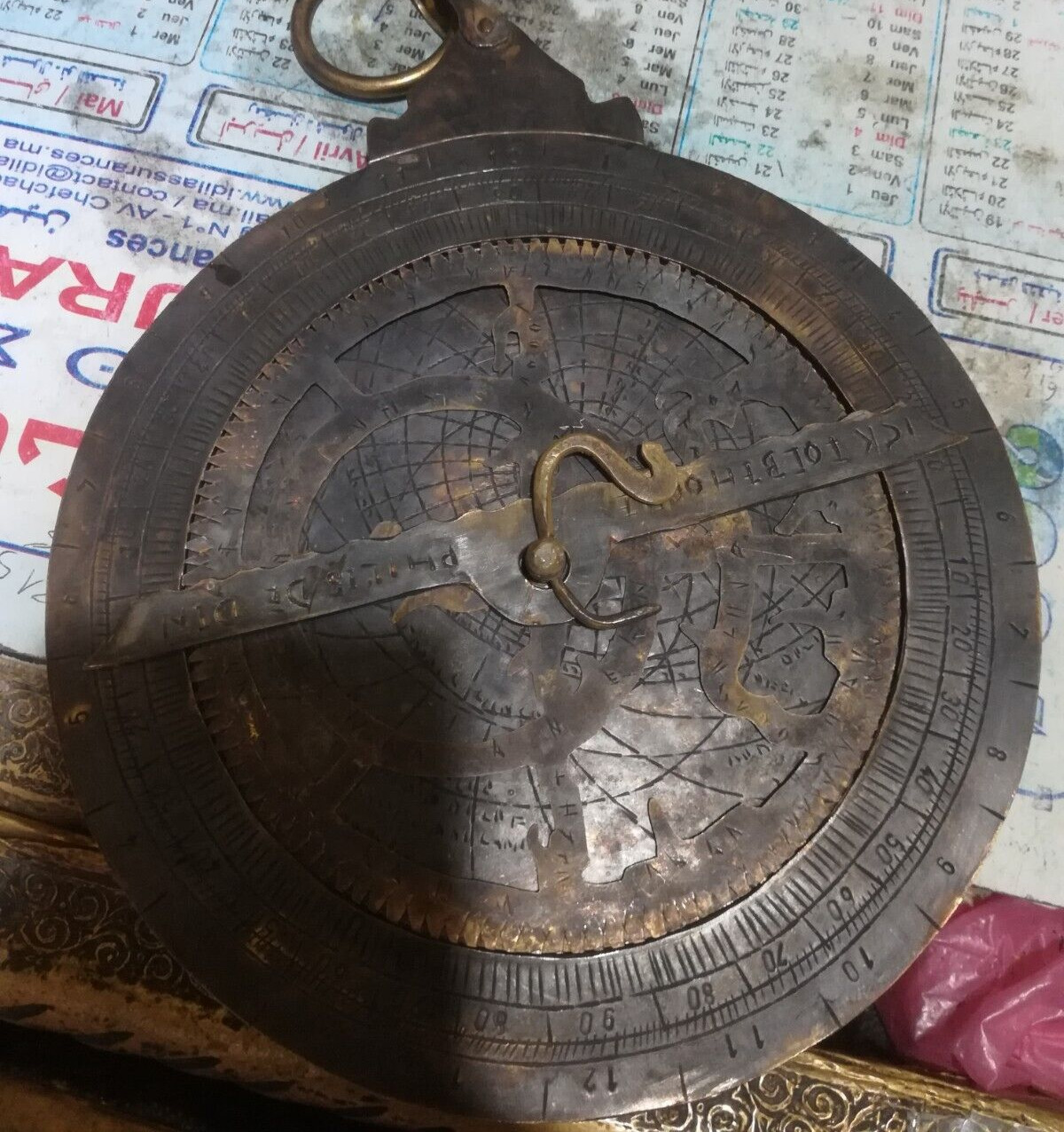 Old Astrolabe , Astronomy, well handmade Antique Decorated Astrolabe