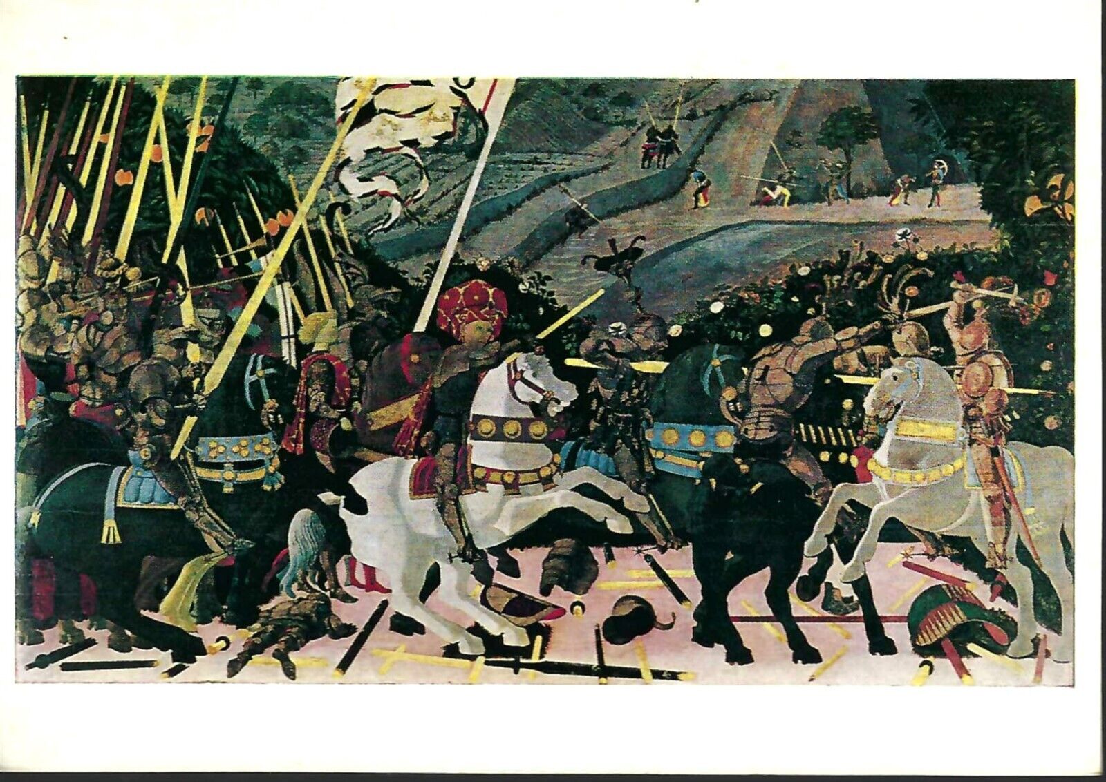 Vintage Postcard, Paolo Uccello, The Battle of San Romano, Painting, Art, unused