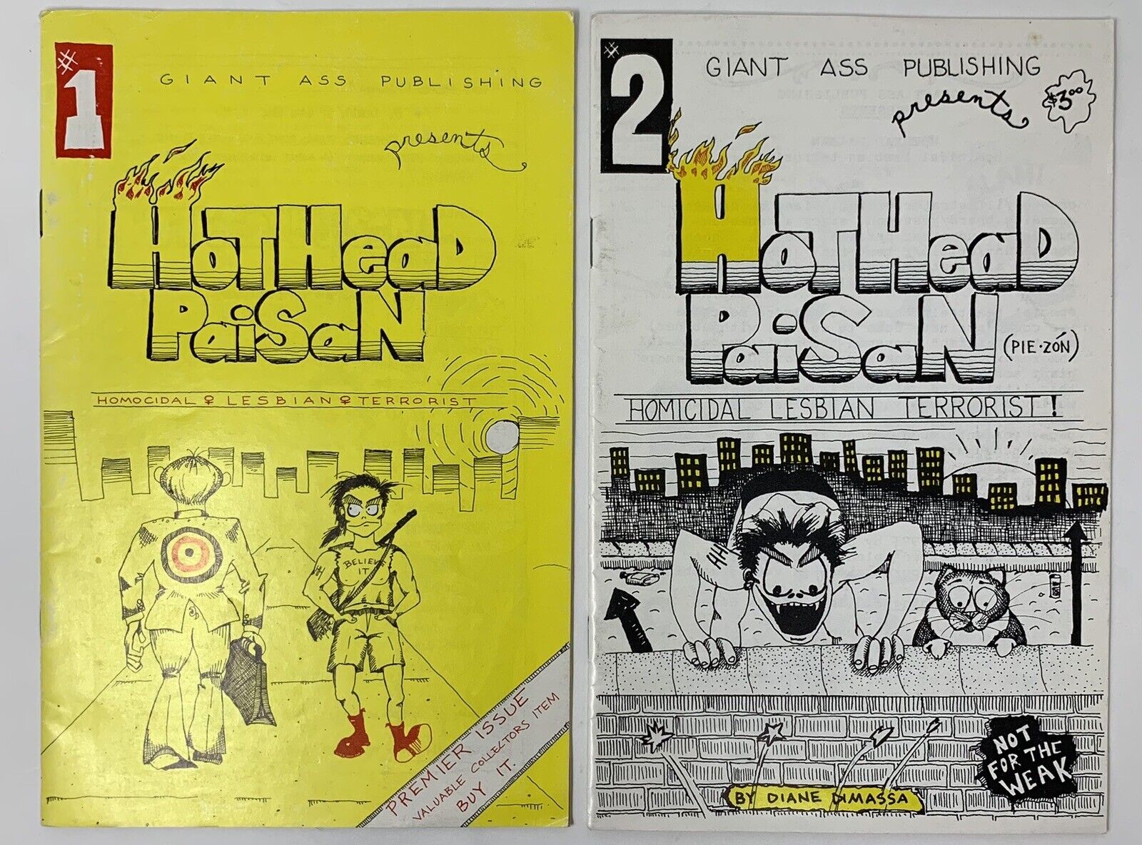 HotHead Paisan Homocidal Lesbian Terrorist Comic #1 & #2 Giant Ass Publishing