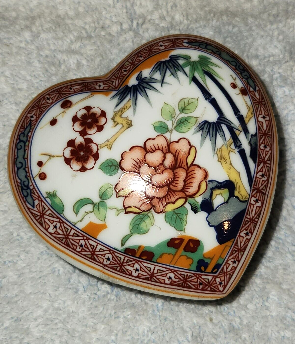 Vintage Imari Japan Floral Heart Porcelain 3\