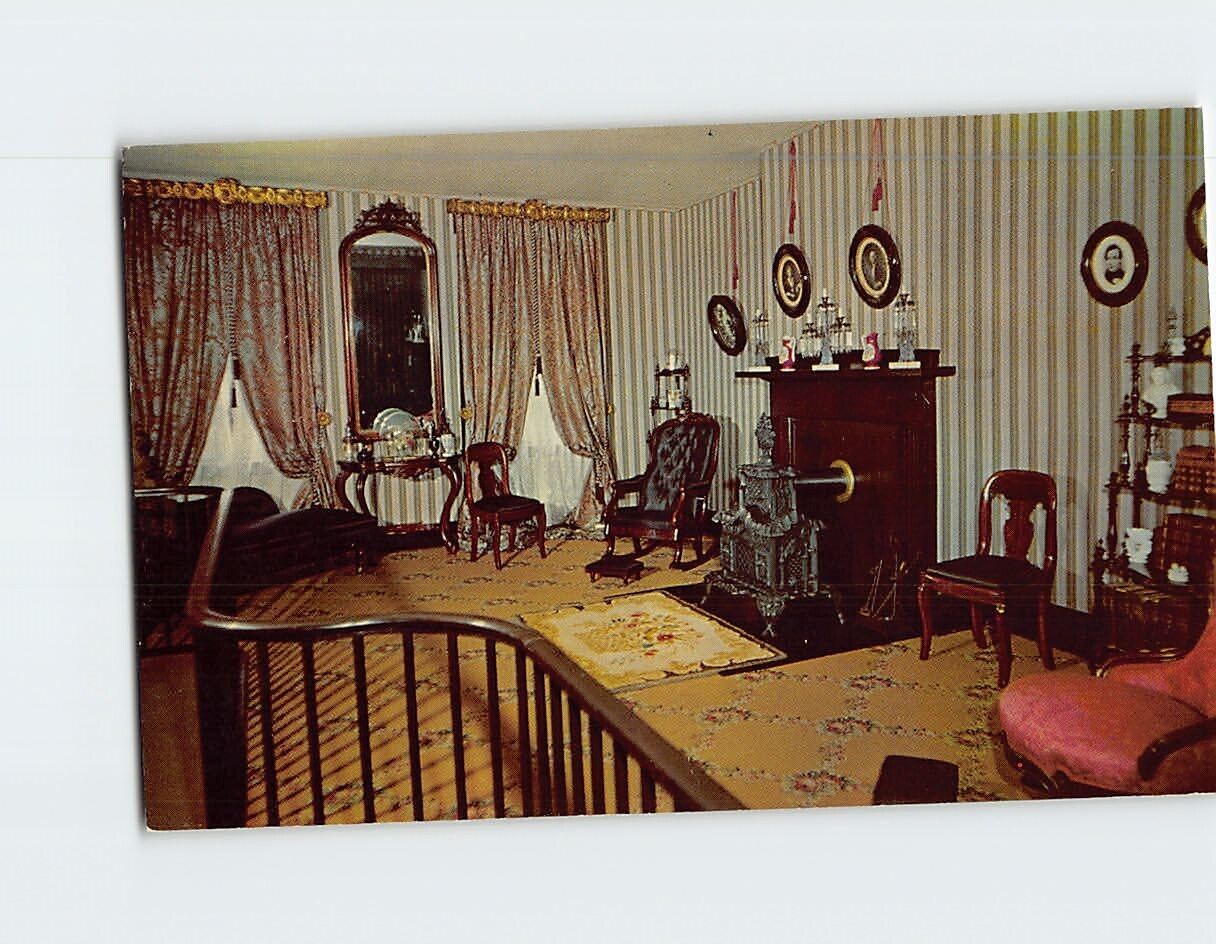 Postcard Front Parlor Abraham Lincolns Home Springfield Illinois USA