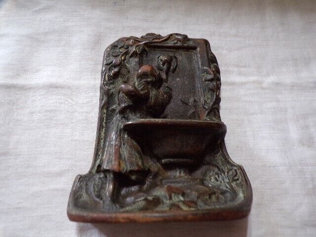 Vintage Bronzed Lady By The Fountain Bookends