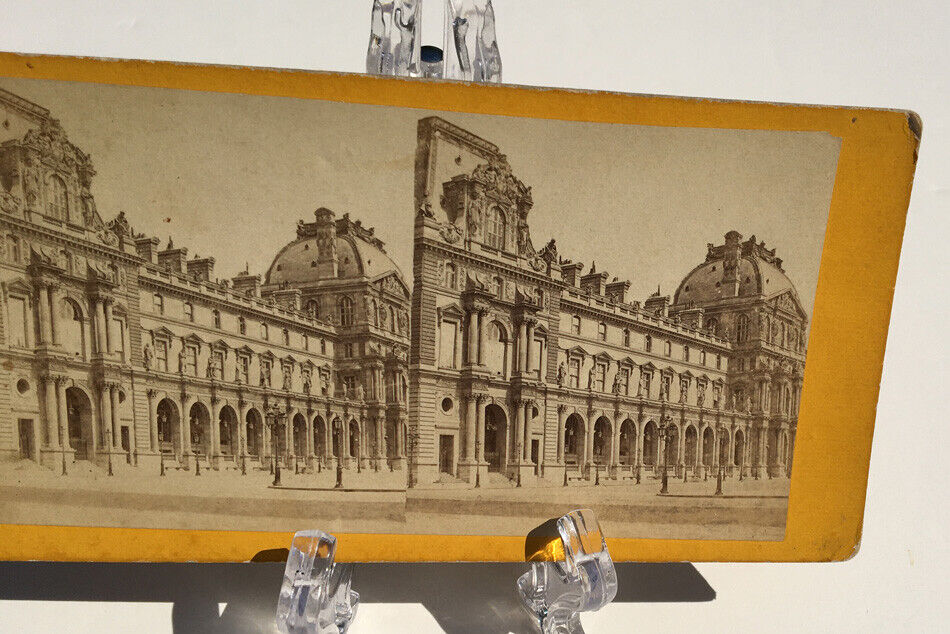 EARLY STEREOVIEW LOUVRE PALACE PARIS FRANCE