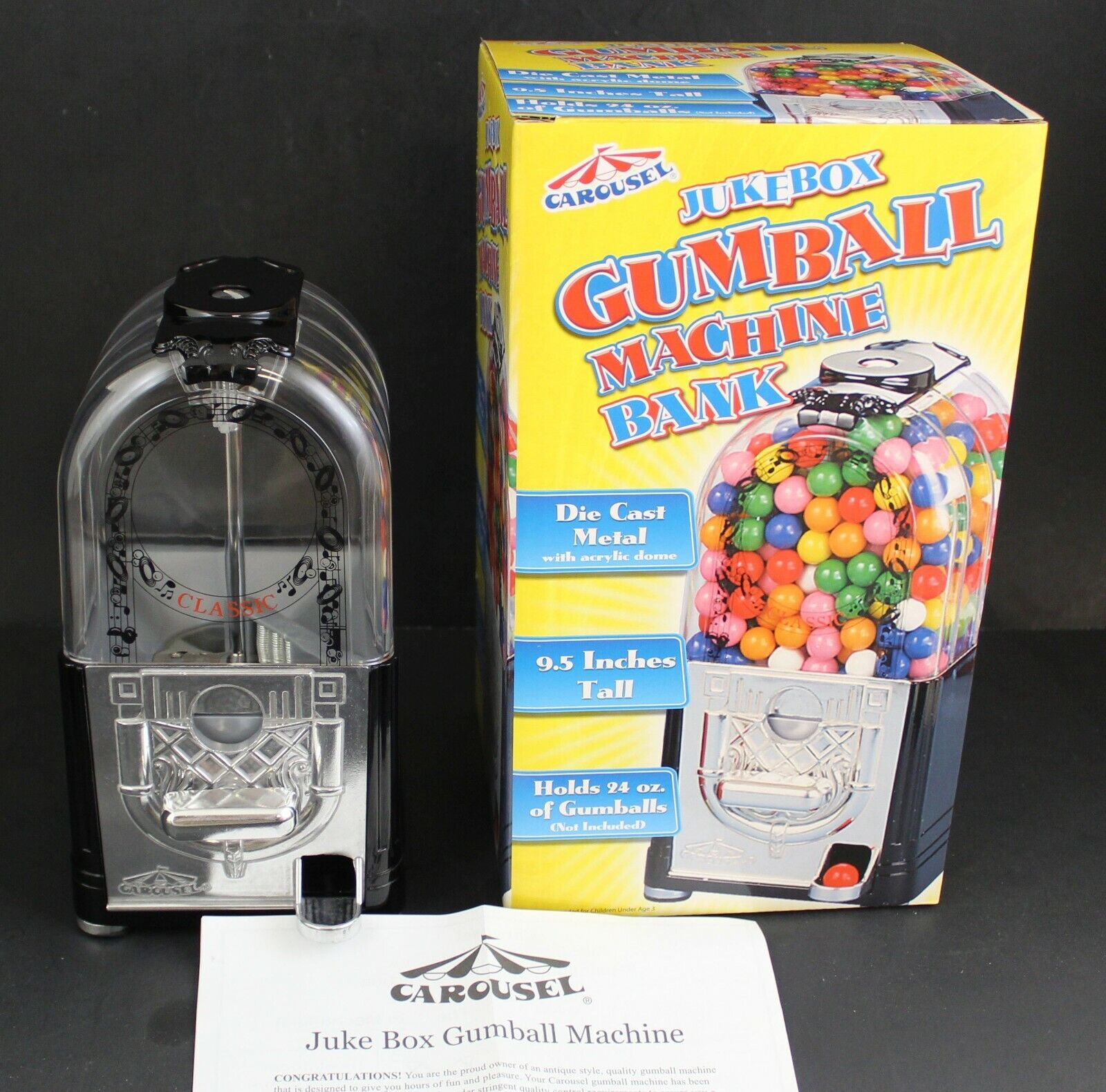 Carousel Jukebox Gumball Gum Candy Dispenser Machine BRAND NEW IN BOX