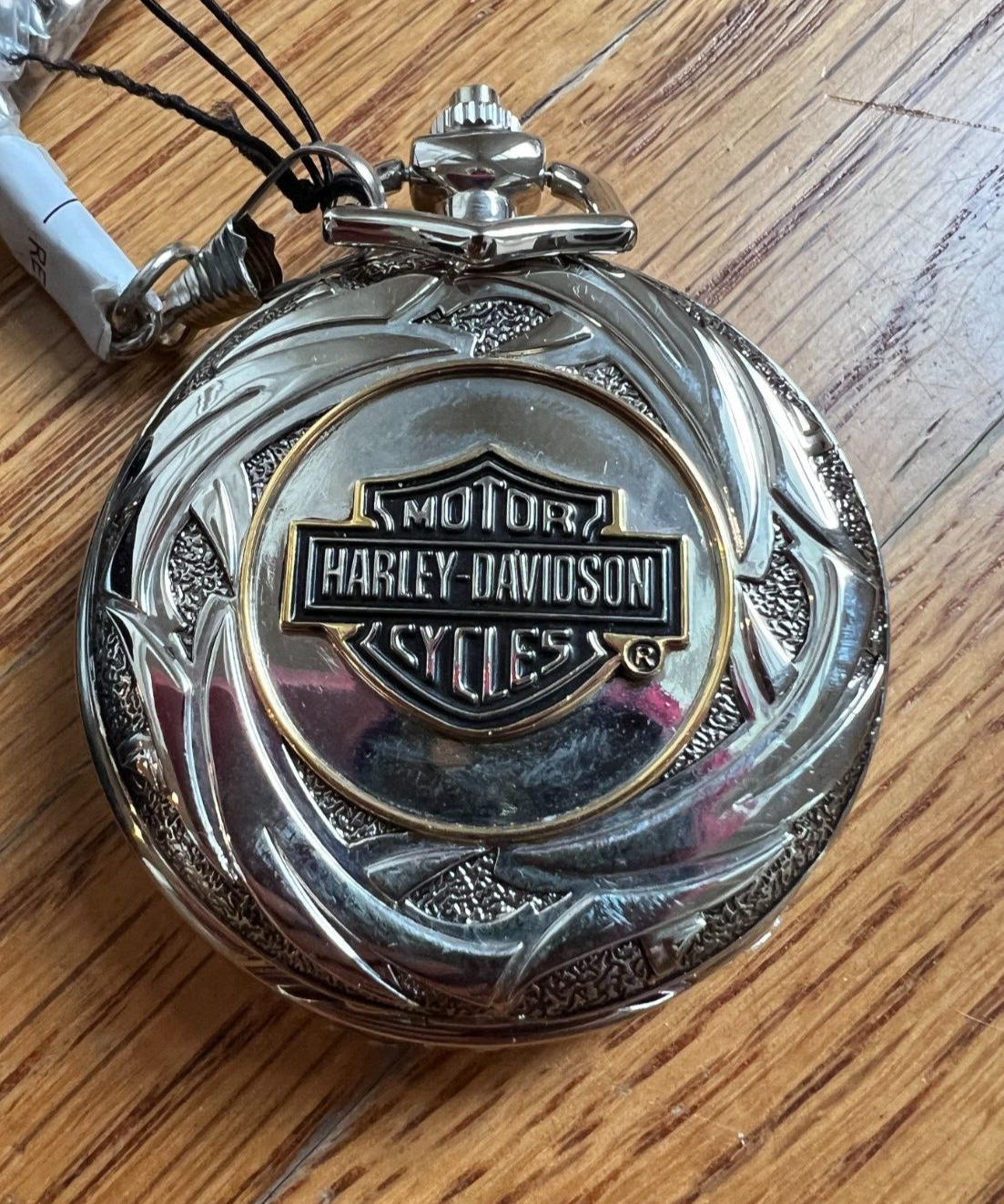 NWT Harley Davidson Pocket Watch Franklin Mint Chain Leather Case