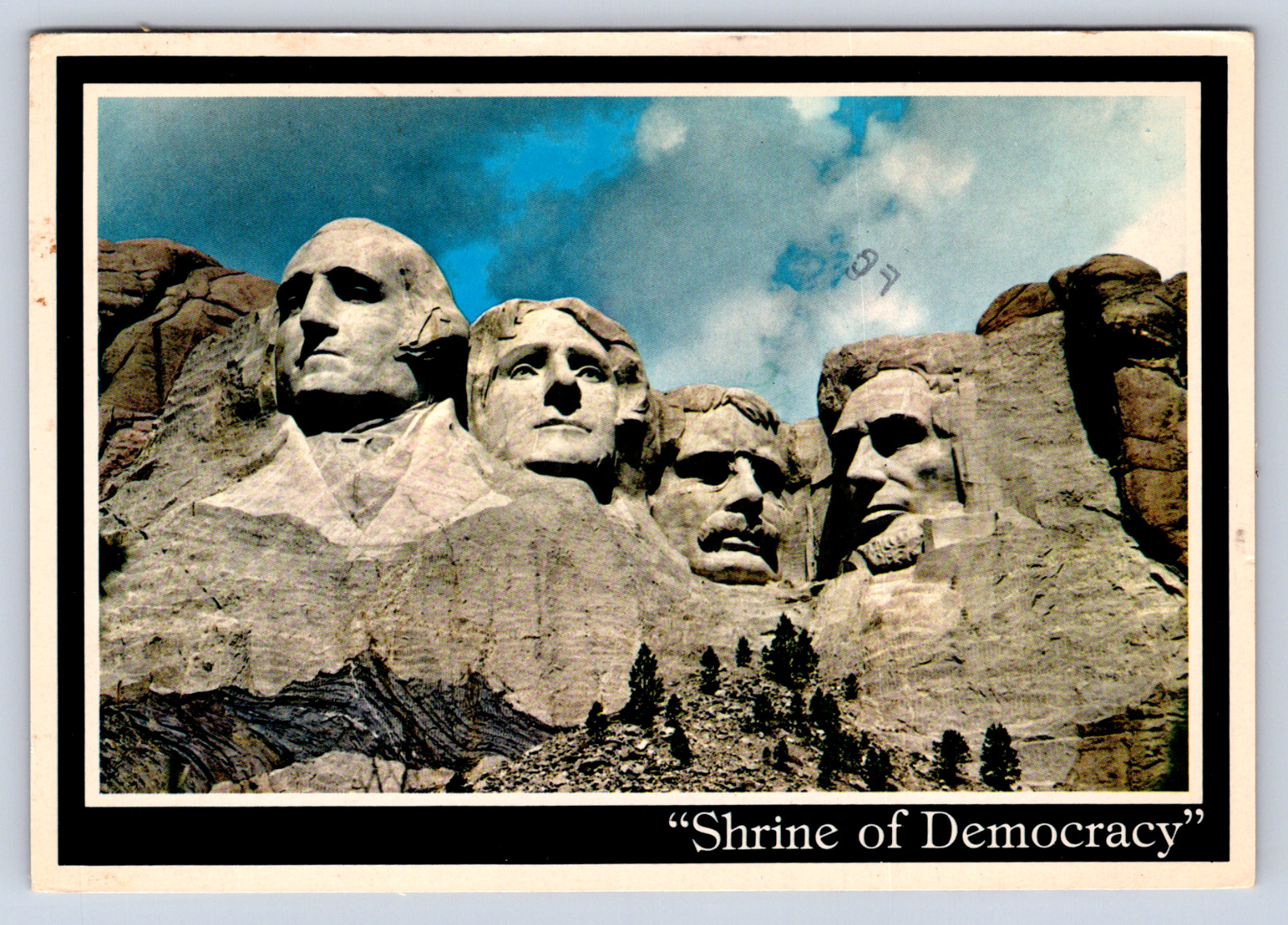 Vintage Postcard Mount Rushmore Shrine of Democracy