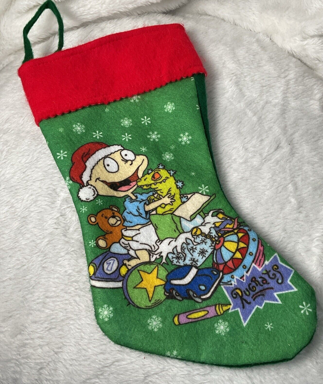 Vintage 1990s Rugrats Felt Christmas Stocking Tommy Pickles Nickelodeon
