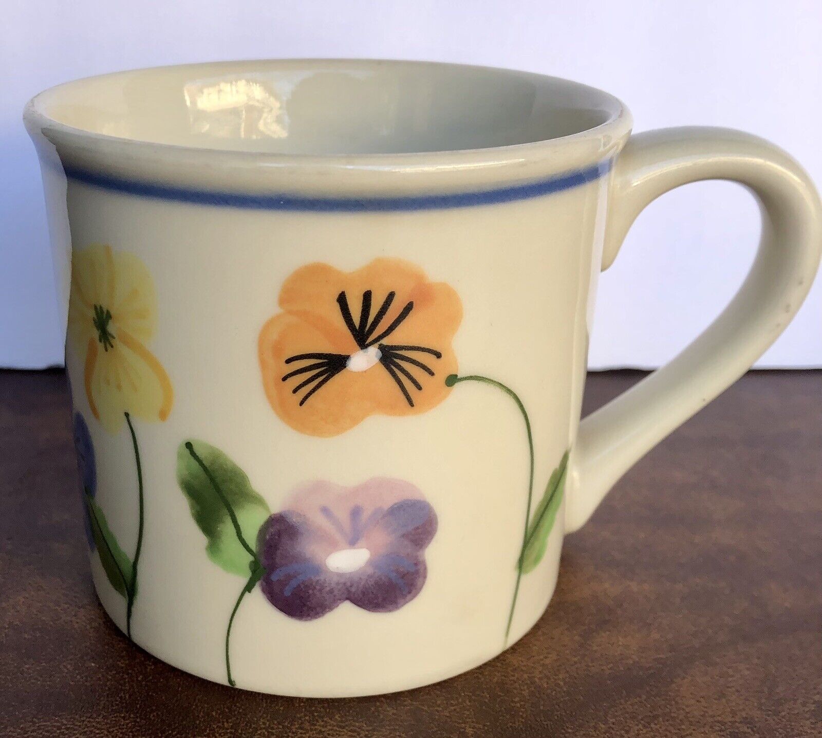 Vtg. Starbucks Barista Collection Mug by Hartstone Pottery Hand Painted Flower