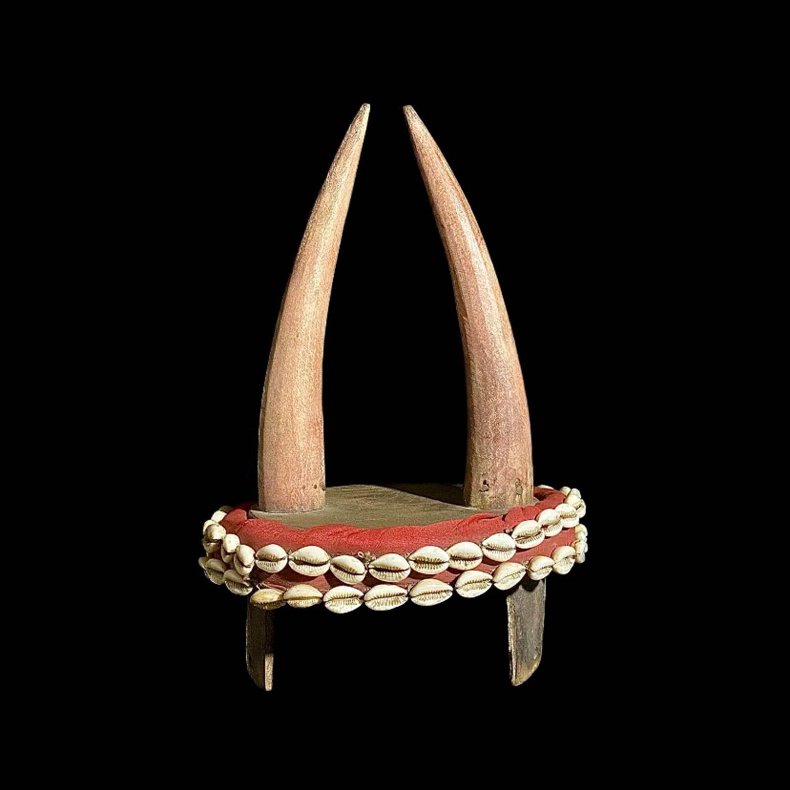 West African Horned Helmet Vintage Tribal Helmet African Mask Tribal Wall -8016