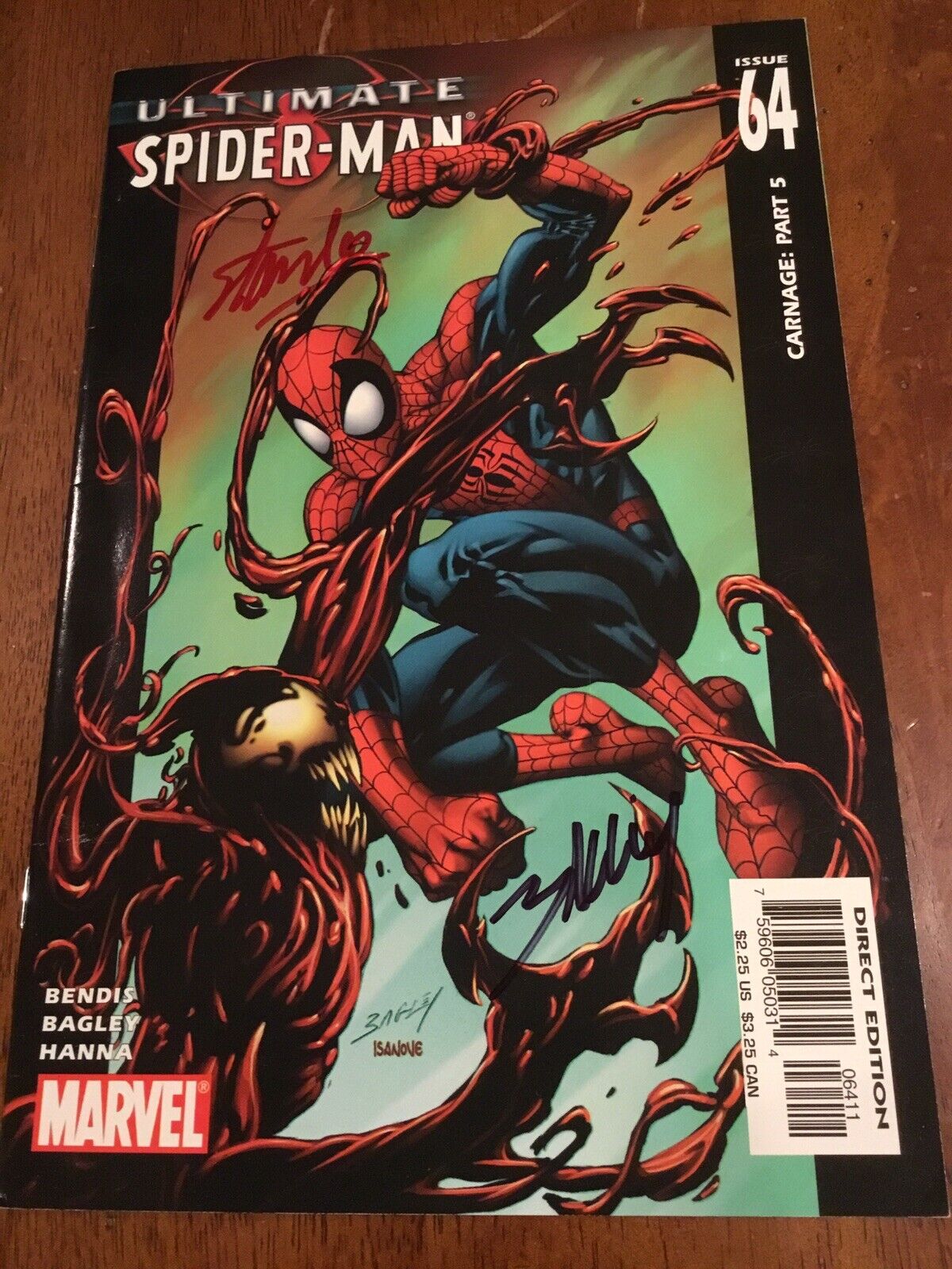 ULTIMATE SPIDER-MAN #64 Signed 2X By Stan Lee And Mark Bagley  (2004)  WoW
