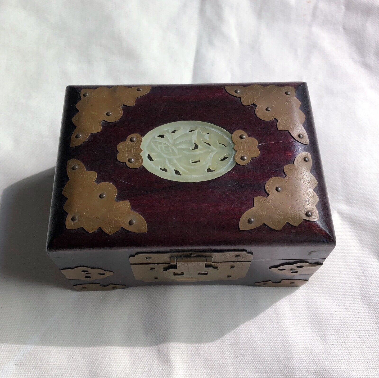 Vintage Chinese Oriental Wood Jewelry Box