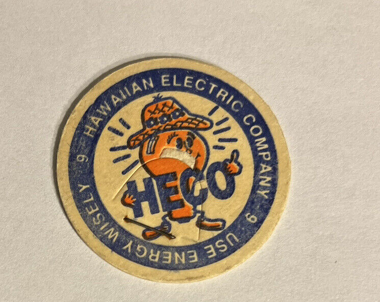 Hawaiian Electric Company HECO Milkcap Slammer Collectible 1993 Vintage Rare