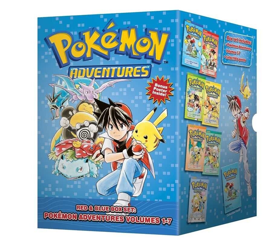 Pokemon Adventures Graphic Novel Box Set Red & Blue Volumes 1-7 Manga
