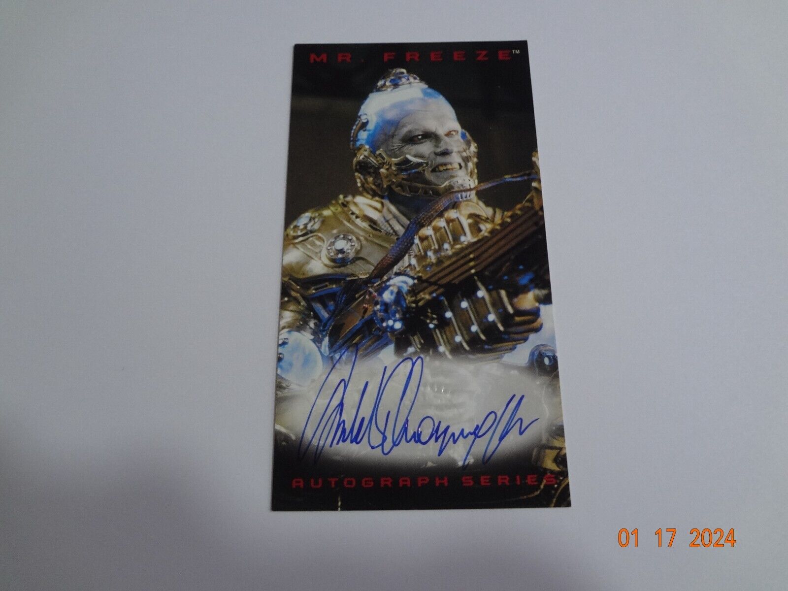 1997 Skybox Batman & Robin Autograph Card Arnold Schwarzenegger as Mr. Freeze