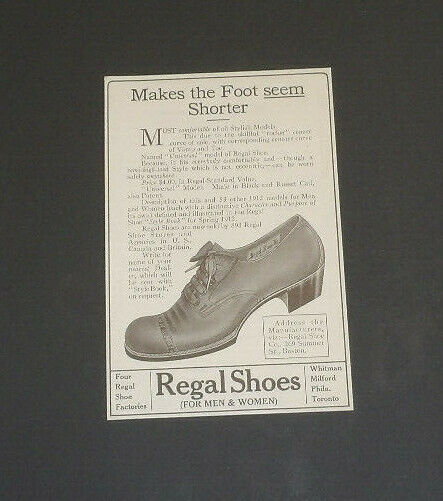 Regal Shoes 1912 Original Newspaper Ad