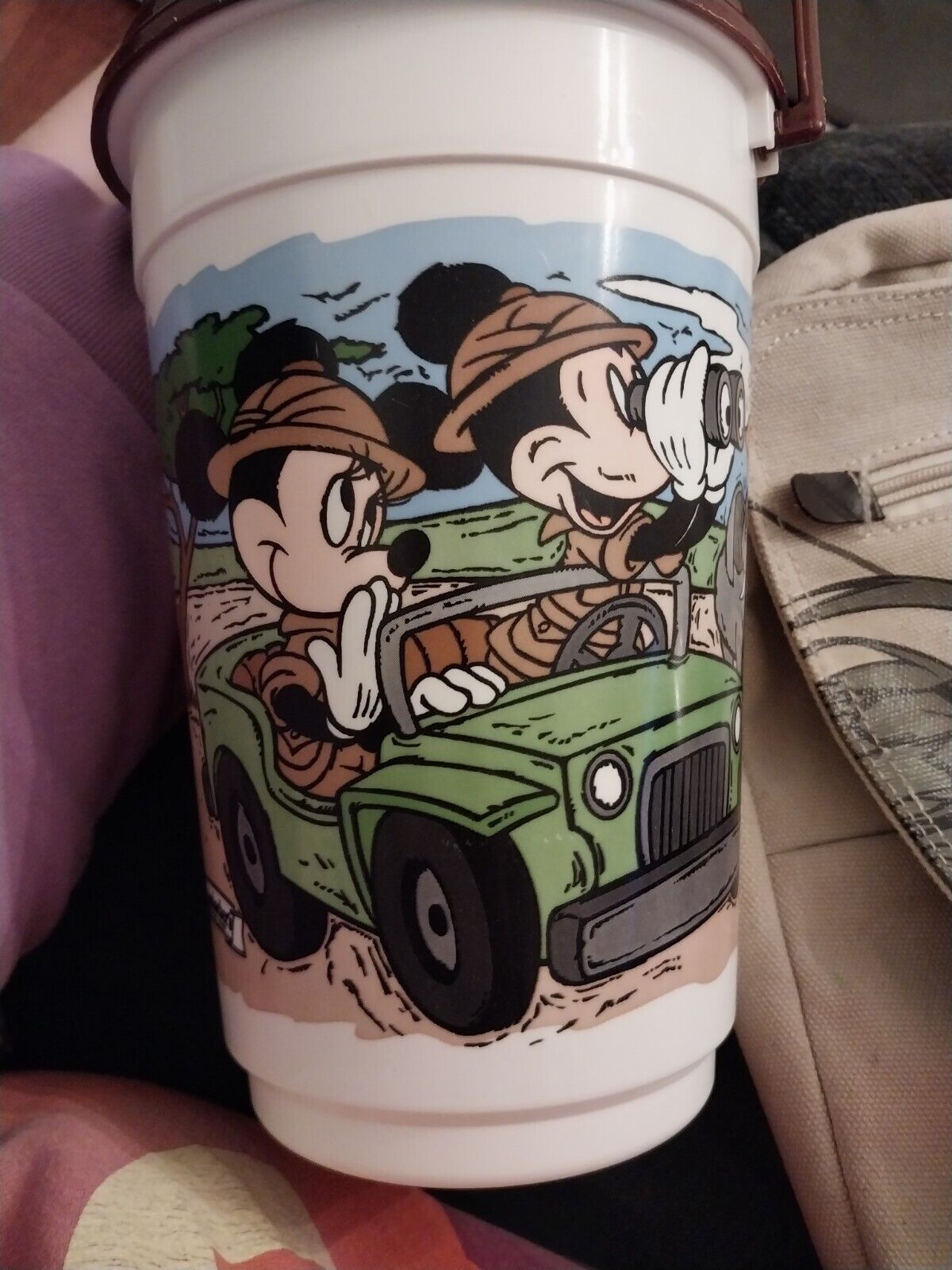Vintage 92/93 Disney Animal Kingdom with Mickey and Minnie Popcorn Bucket