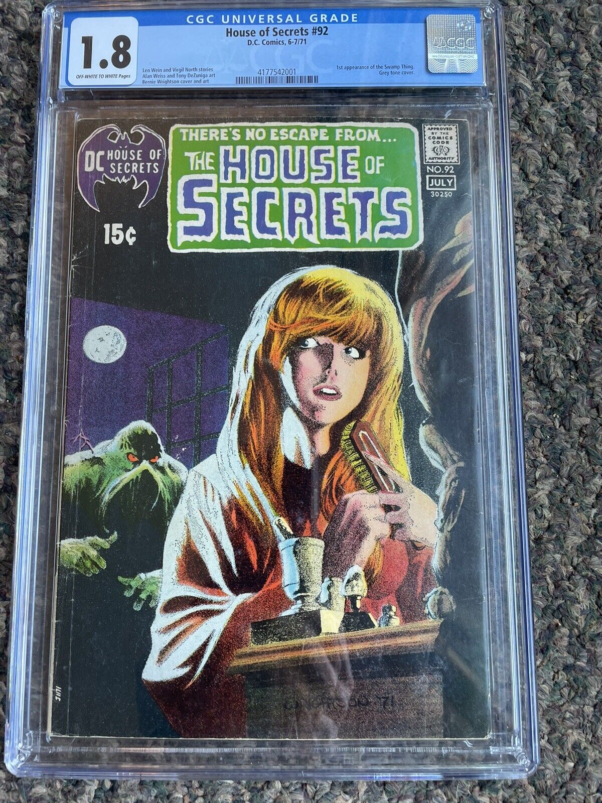 House of Secrets #92 - DC 1971 CGC 1.8 1st Appearance of the Swamp Thing
