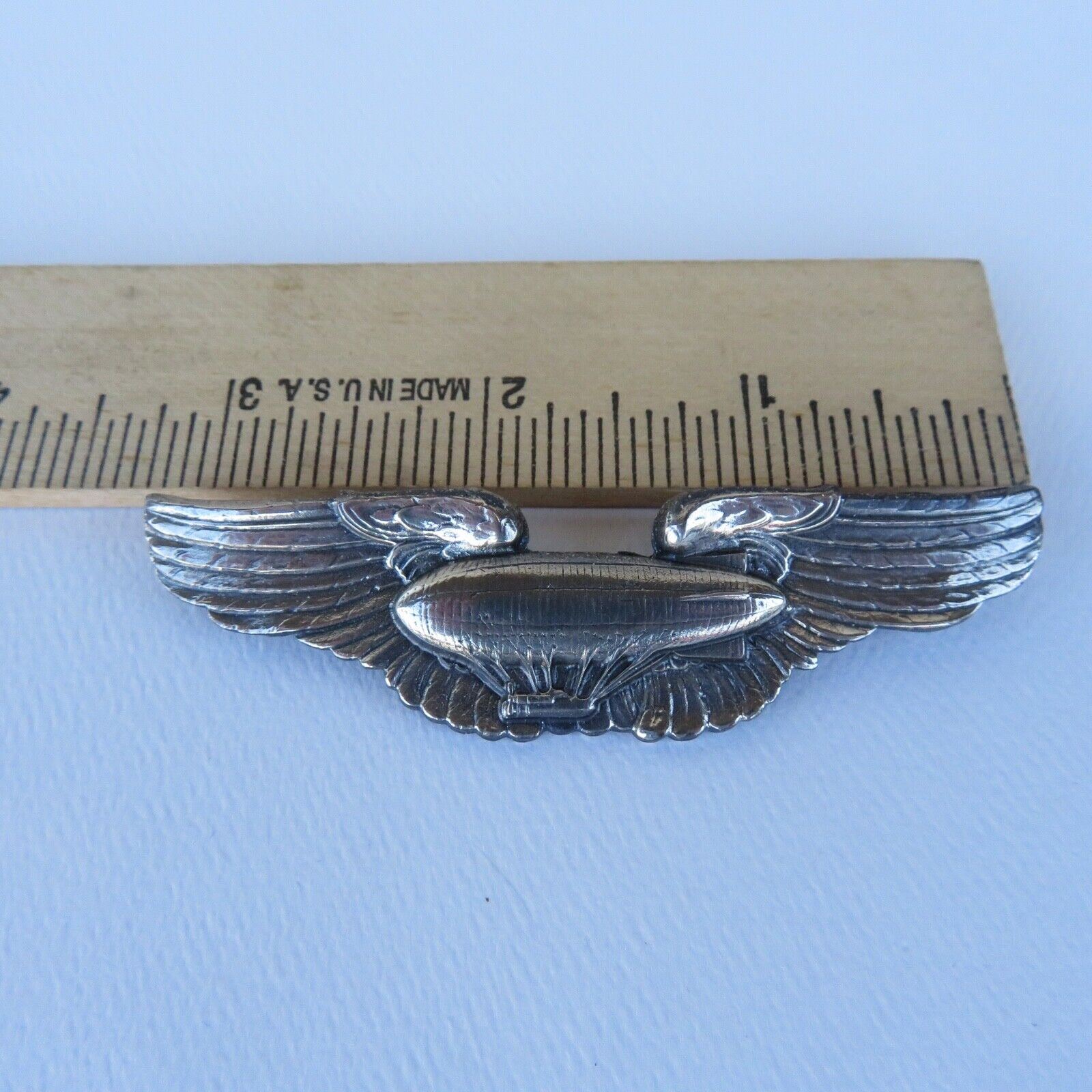 PRE WWII AIRSHIP PILOT WINGS STERLING FULL SIZE MEYER - RARE 1921-1940