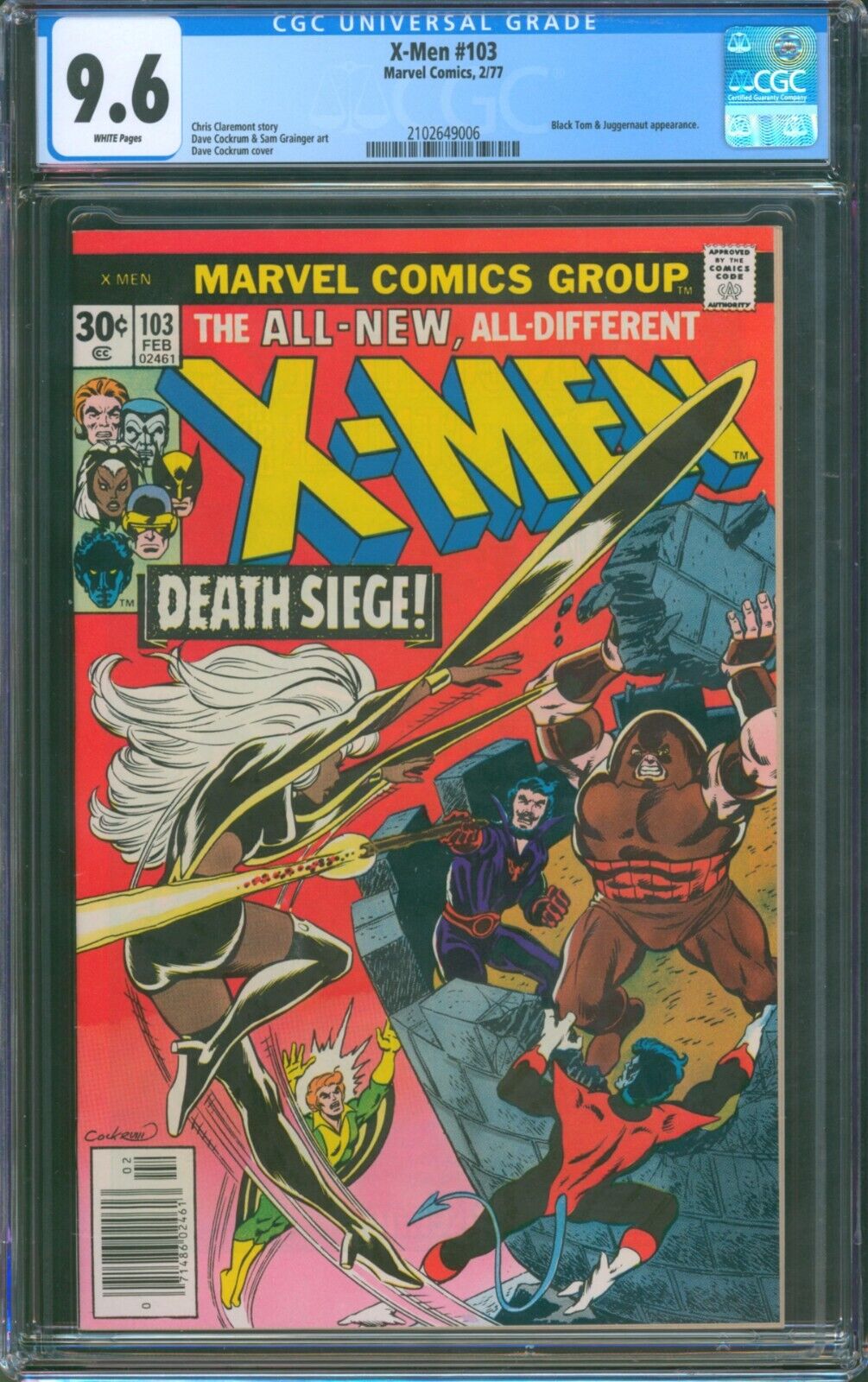 X-Men #103 ❄️ CGC 9.6 White Pages ❄️ Juggernaut & Black Tom Marvel Comic 1977