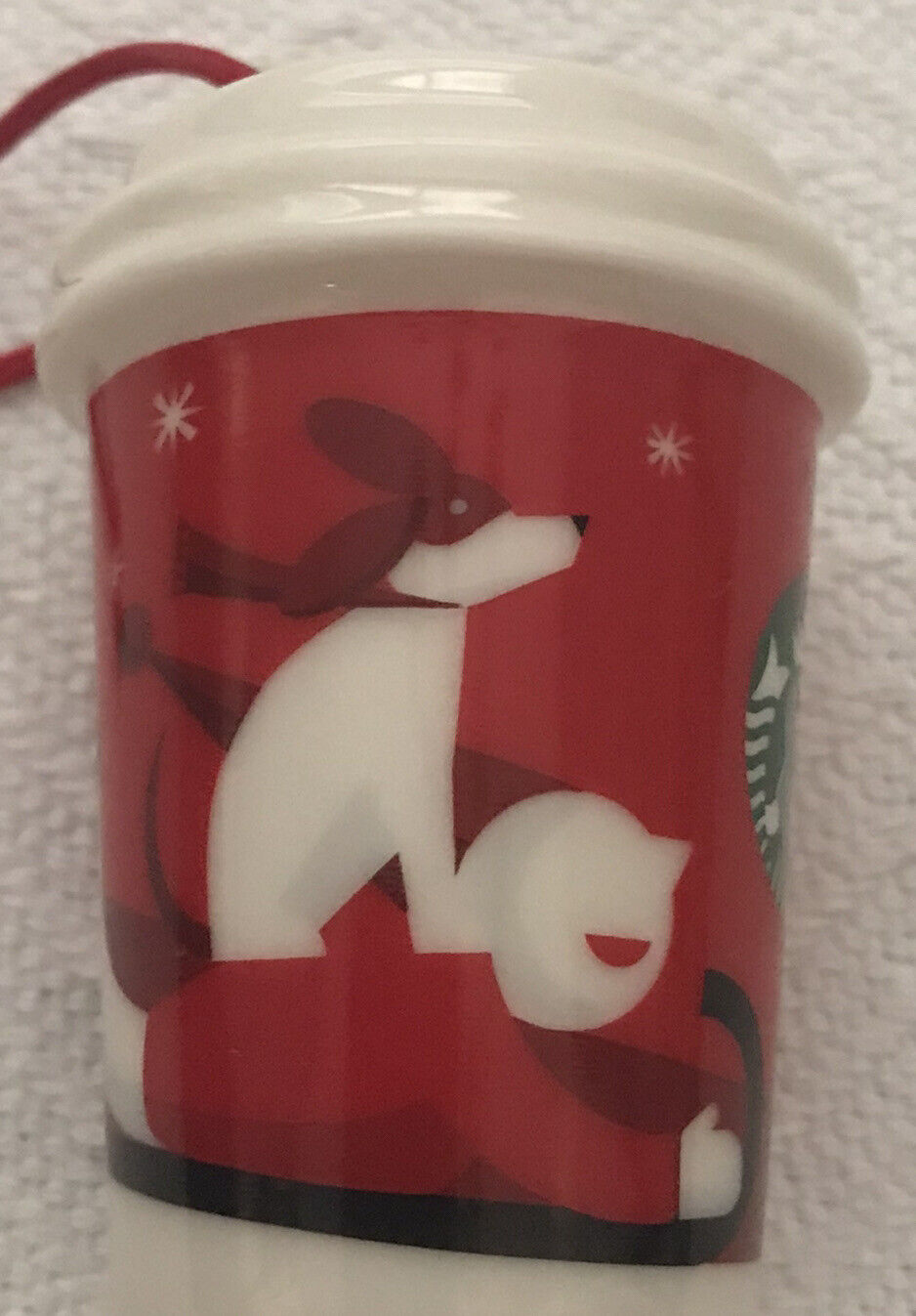 Starbucks Holiday Christmas Ornament 2011 Limited Edition Boy and Dog with Sled
