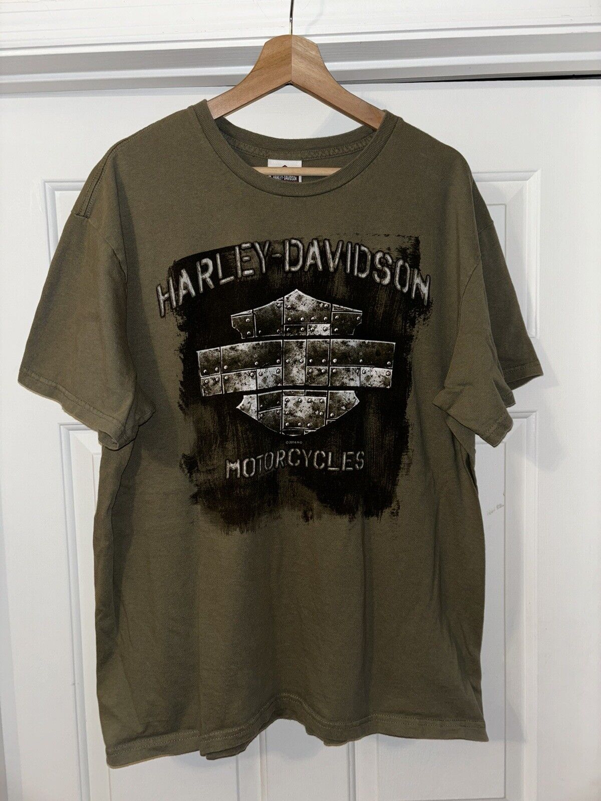 Harley Davison Military T Shirt Double Sided Size XL Biker