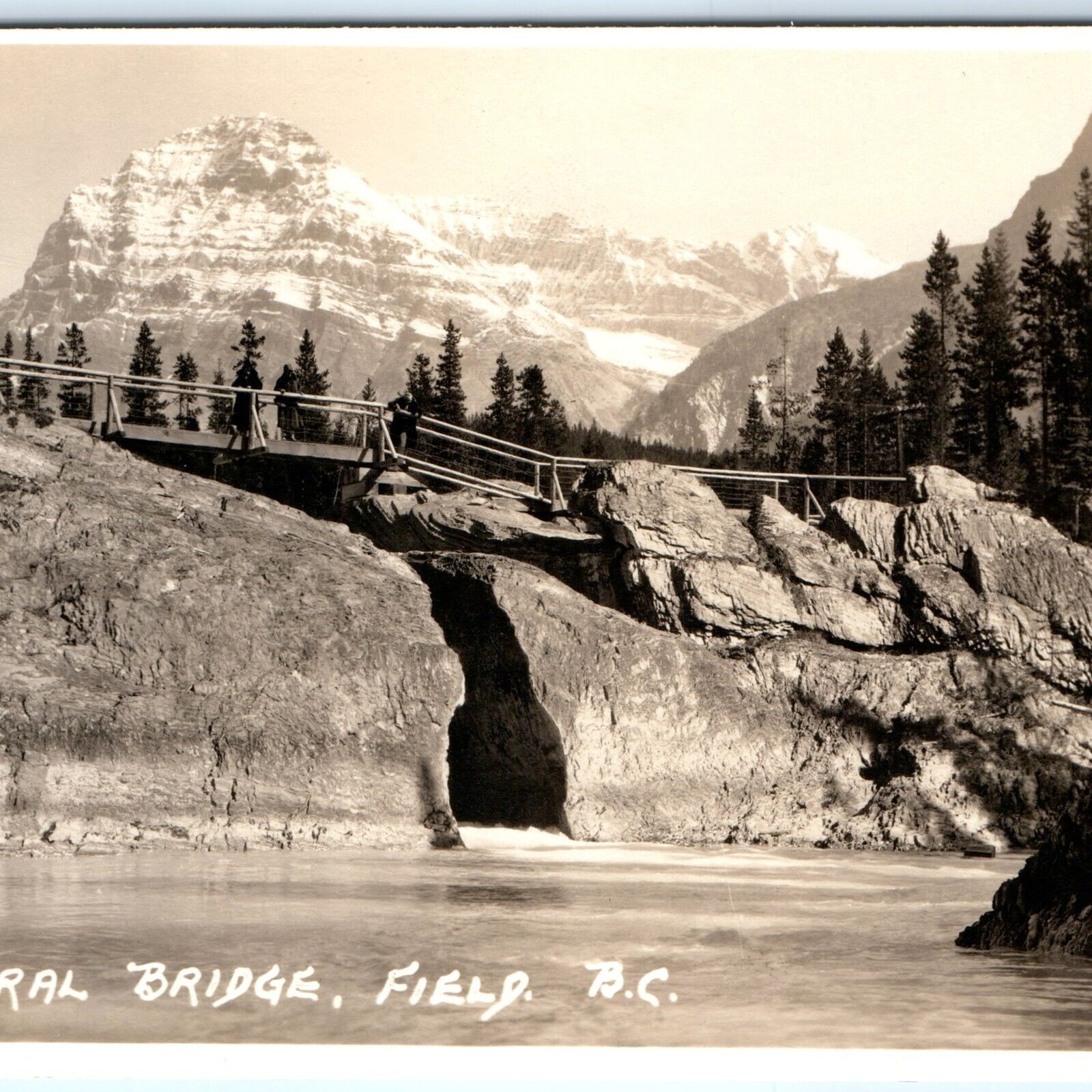 c1920s Field, British Columbia RPPC Natural Bridge Real Photo Byron Harmon A92