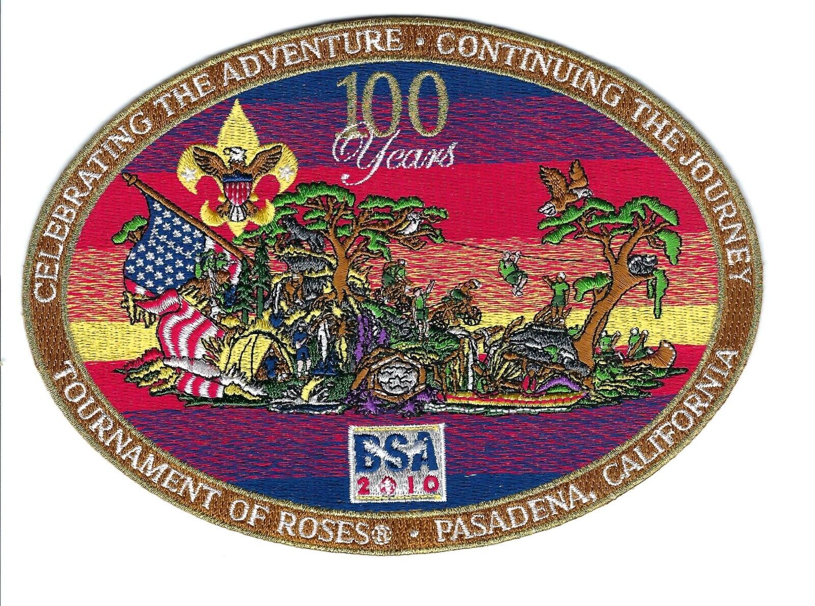 Set of 4 Boy Scouts of America Jacket Patches celebrating 100 Years of Scouting