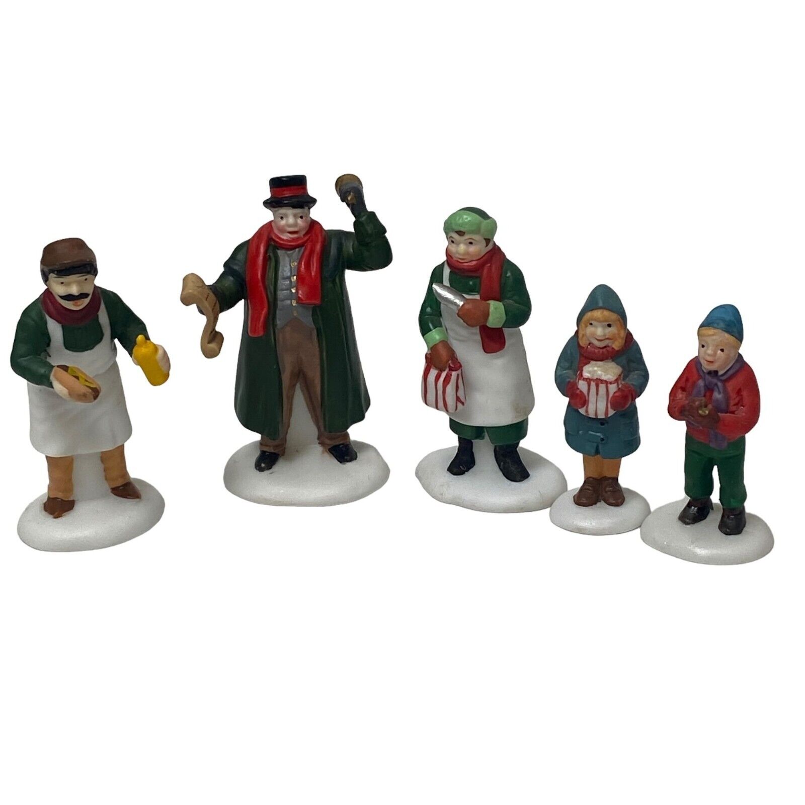 Department 56 Holiday Figurines Lot of 5 Ceramic Christmas Village Collectibles
