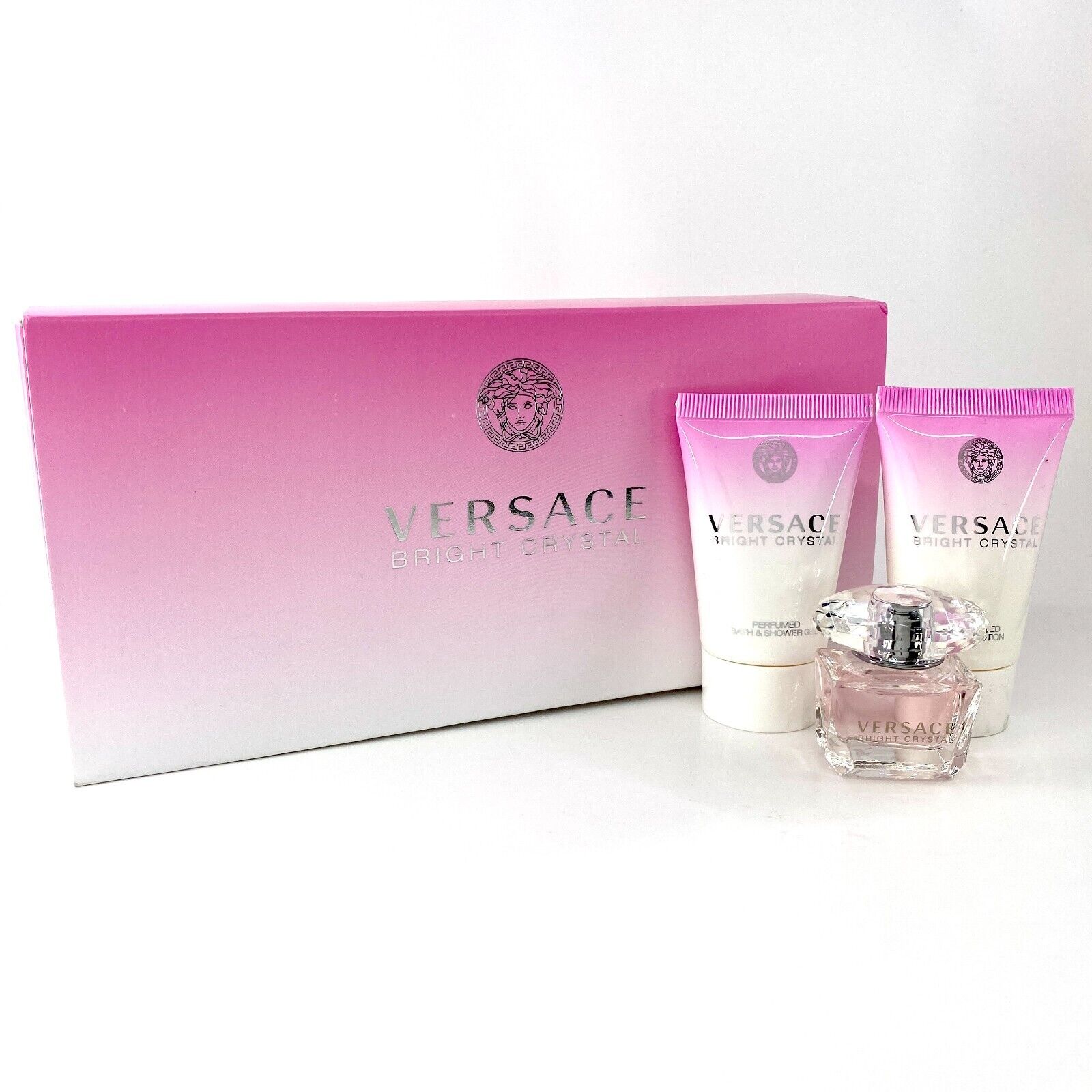 VERSACE BRIGHT CRYSTAL pour femme Set of 3 pieces MINI PERFUME NEW