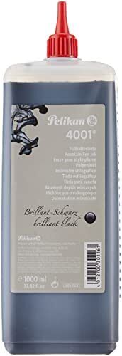 Pelikan 4001 Bottled Ink for Fountain Pens Brilliant Black 1 Liter 1 Each 301168