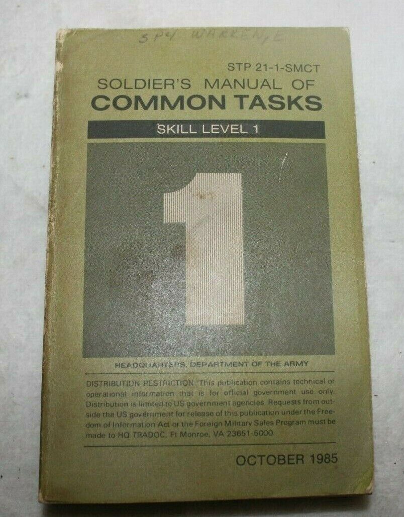 1985 Soldier\'s Manual of Common Tasks STP 21-1-SMCT, Skill Level 1, Used 
