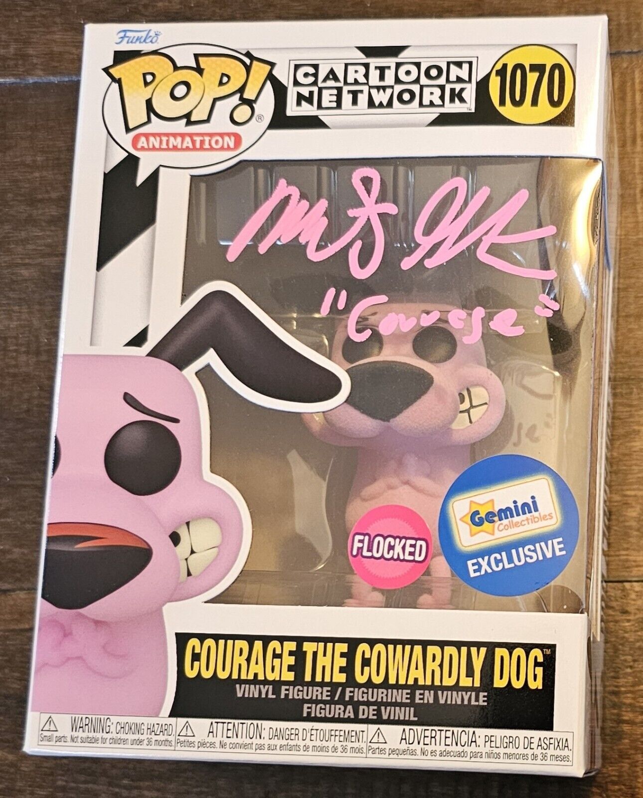 Marty Gradstein signed Courage the Cowardly Dog Cartoon Network Funko Pop #1070