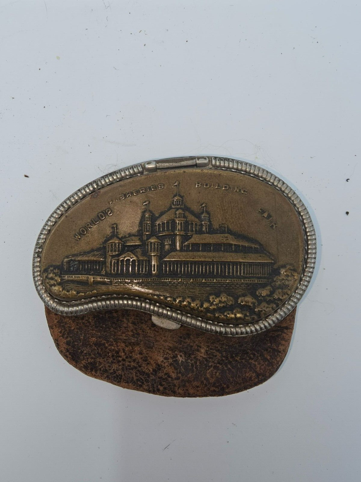 1893 COLUMBIAN EXPOSITION World's Fair Fisheries BUILDING Coin purse 130 Years 