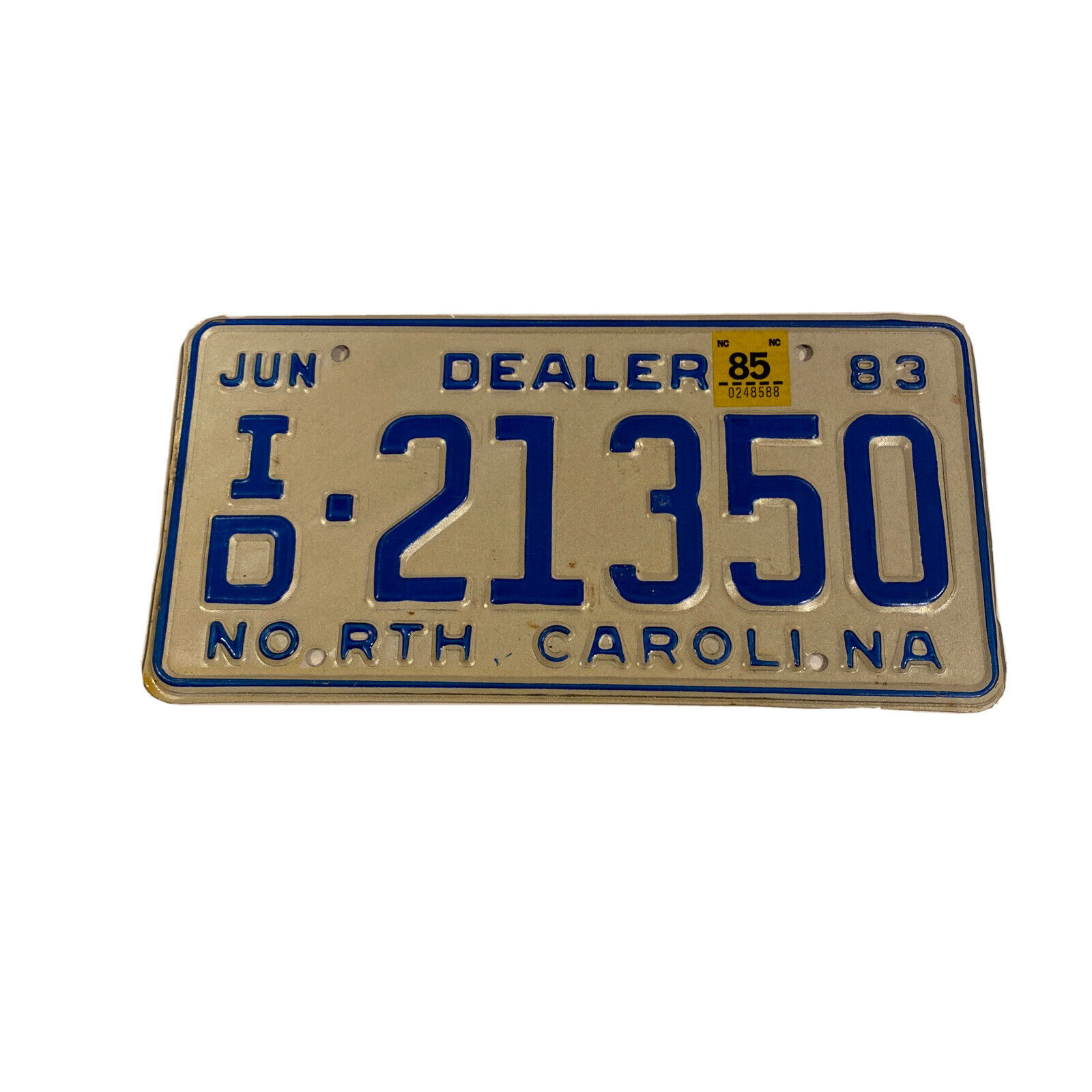 vintage 1983 north carolina dealer car license plate 21350
