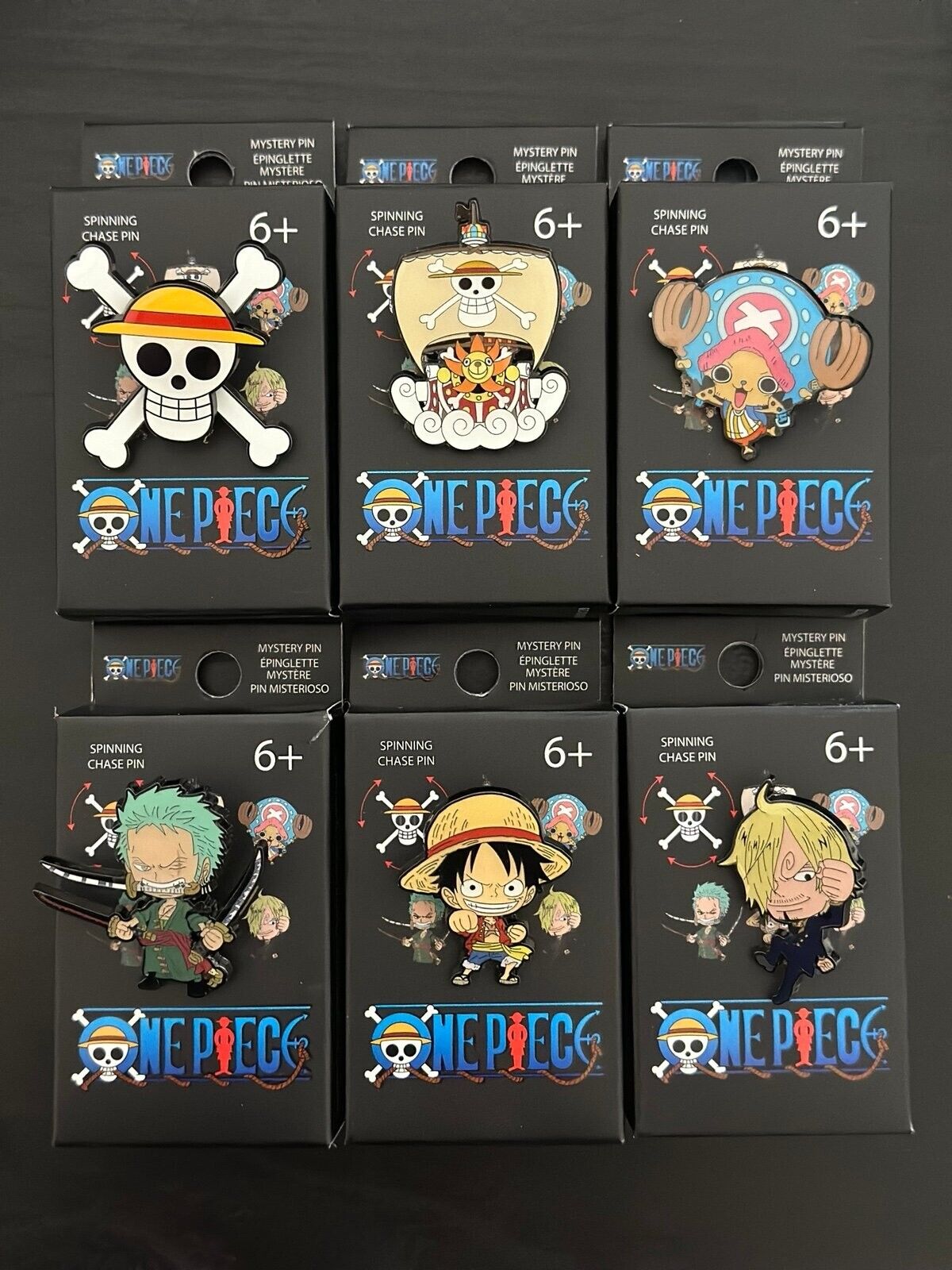 Loungefly One Piece Characters Chibi Blind Box Enamel Pin COMPLETE SET (CHASE)