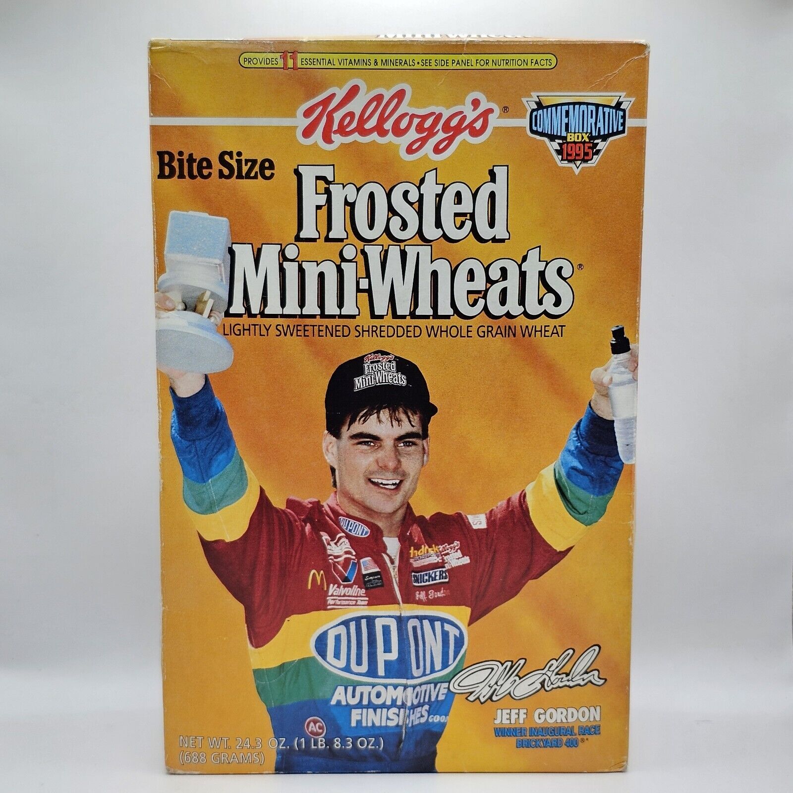 Vtg Sealed 1995 Commemorative Kellogg's FROSTED MINI-WHEATS JEFF GORDON Cereal 