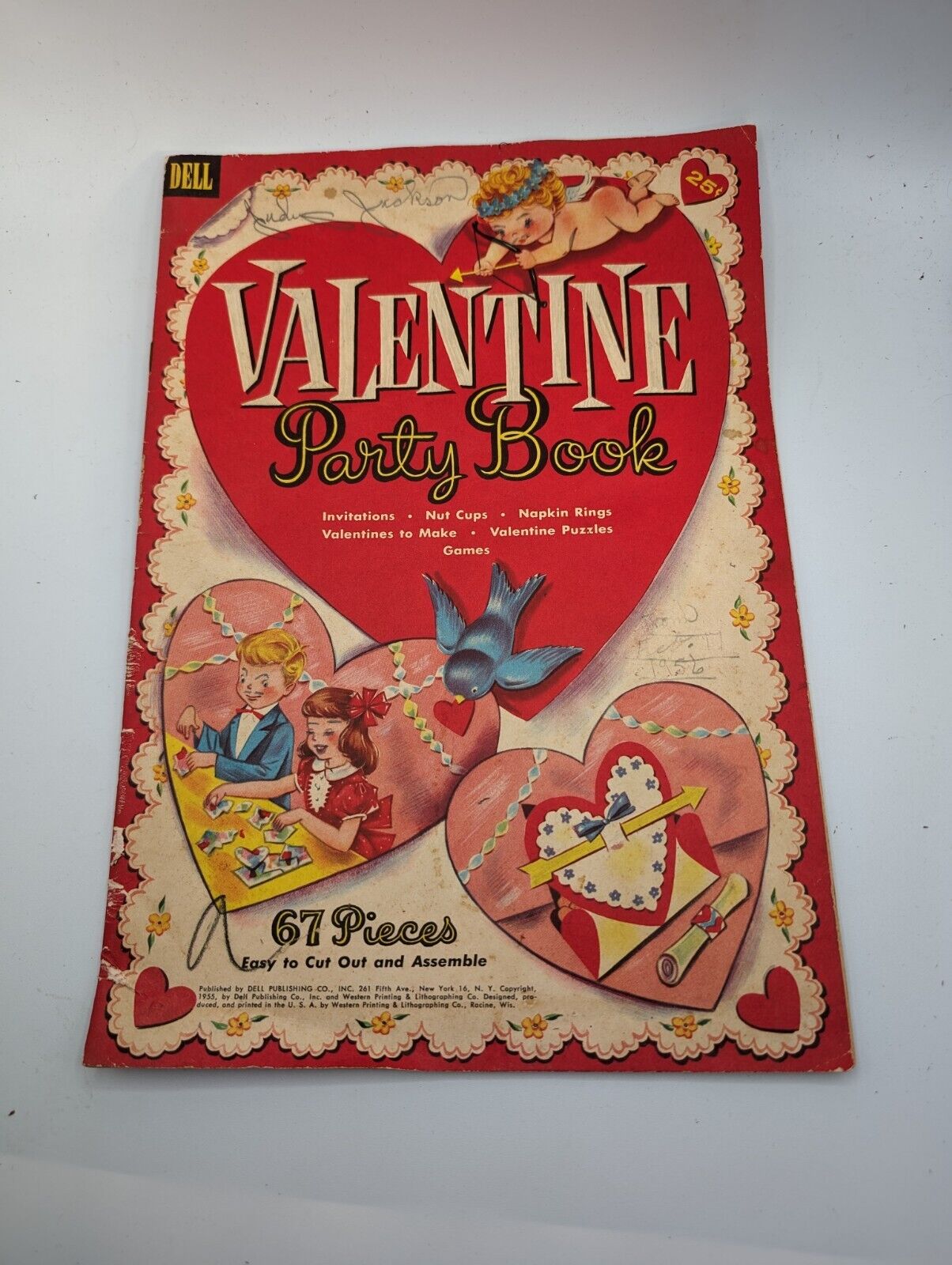 1955 DELL Comics Valentine\'s day Party Book fun craft Vintage cut-out Activity