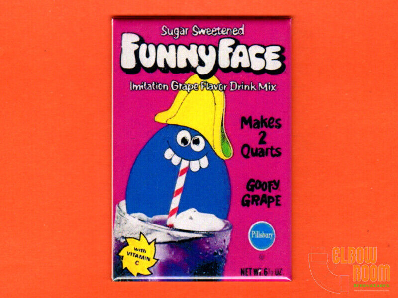 Funny Face Goofy Grape package  art 2x3\