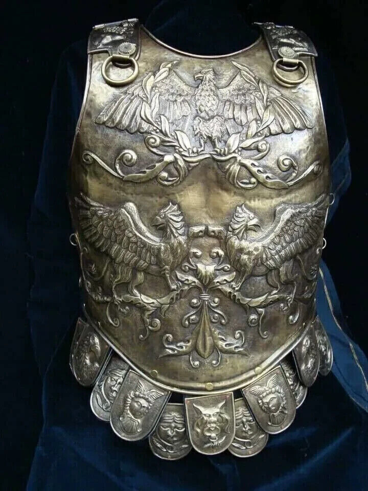 20Guage Steel Medieval Armor Roman Chiselled Cuirass Reenactment Breastplate