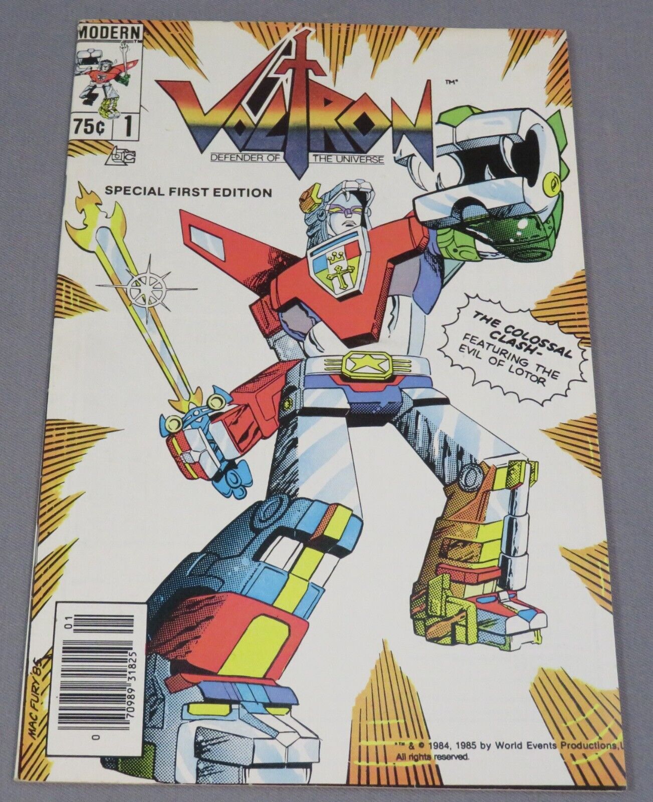 VOLTRON #1 (Newsstand Variant, First Appearance) Modern Comics 1985