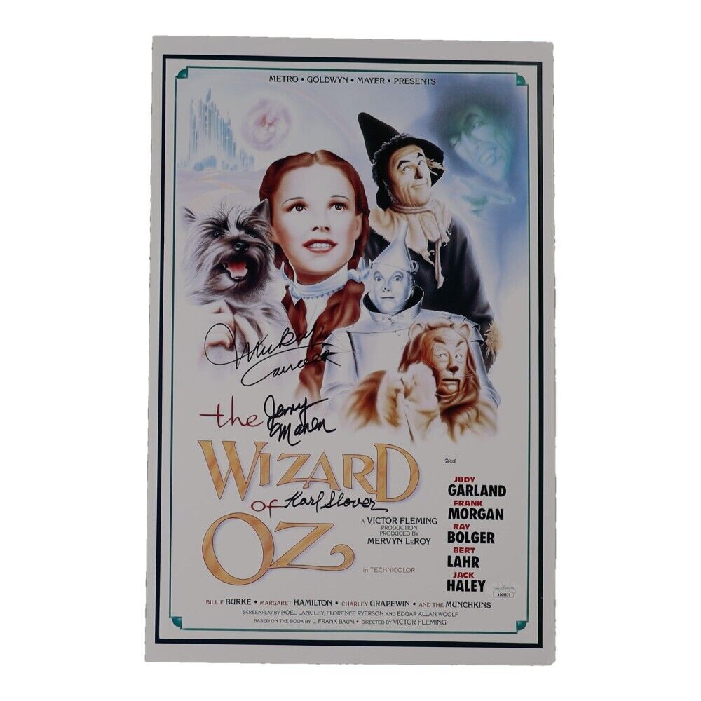 Mickey Carroll, Jerry Maren & Karl Slover Signed The Wizard of Oz 11x17 JSA