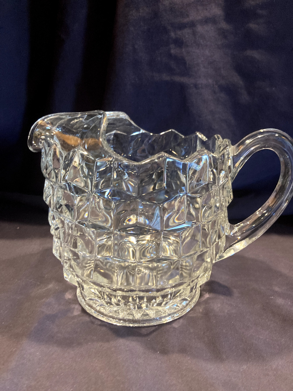Vintage American Fostoria Glass Squat Juice Pitcher 4 Cups/32 Oz
