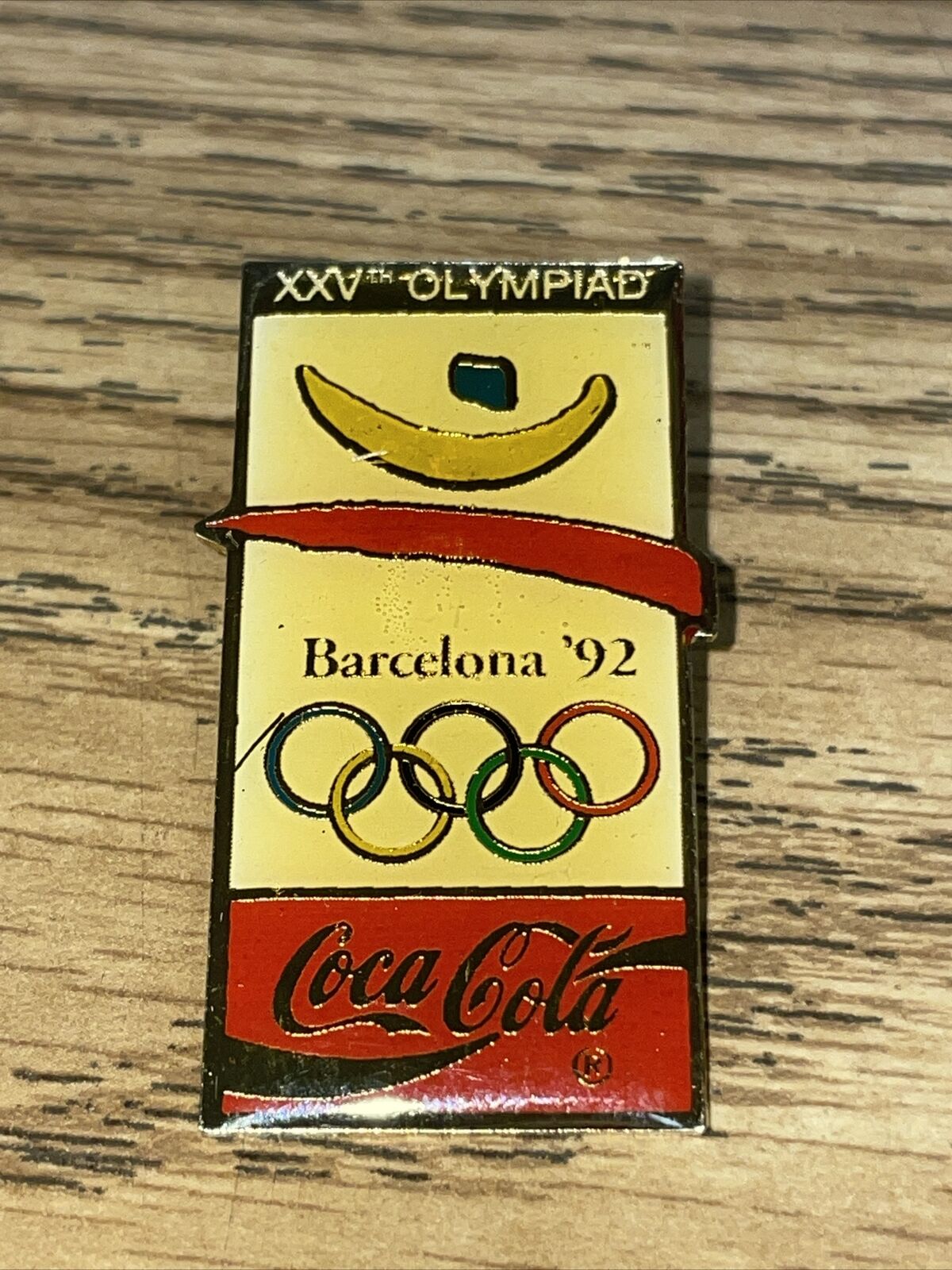 Coca-Cola Olympic Collectible VTG Lapel Pin Barcelona 1992 XXV OLYMPIAD