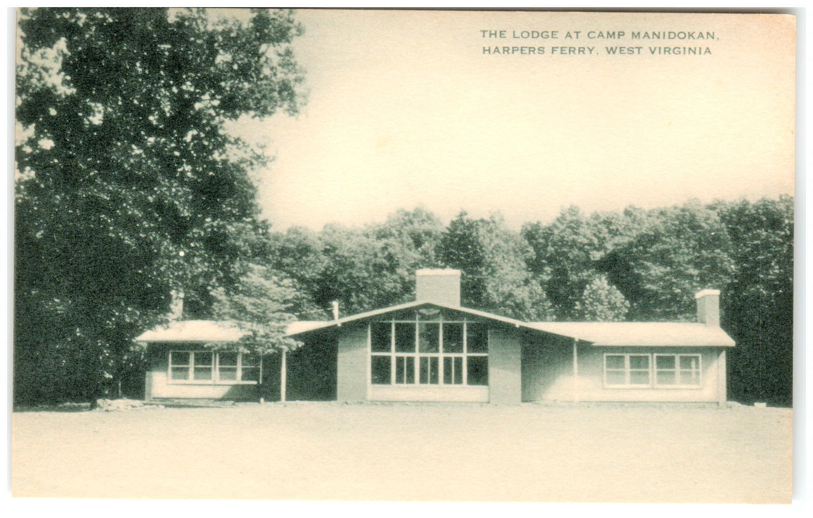 Postcard RPPC The Lodge at Camp Manidokan Harpers Ferry, WV