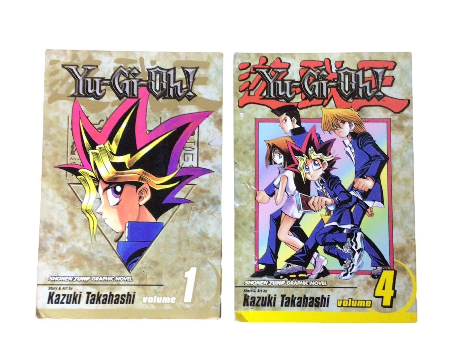 YU-GI-OH VOLUME 1 & 4 Kazuki Takahashi, Shonen Jump Graphic Novel Manga English