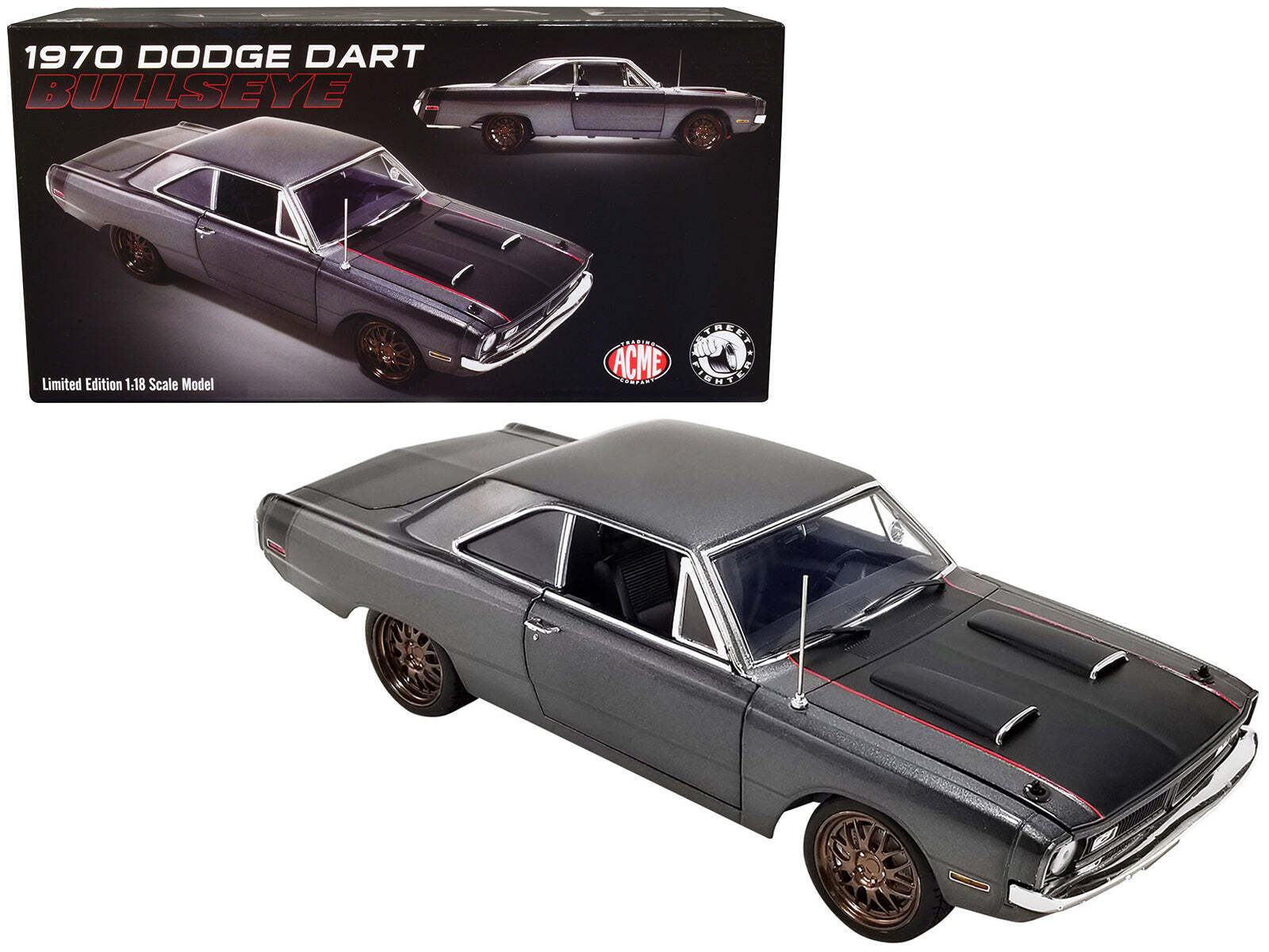 1970 Dodge Dart Bullseye Hood Tail Stripe 264 1/18 Diecast Model Car