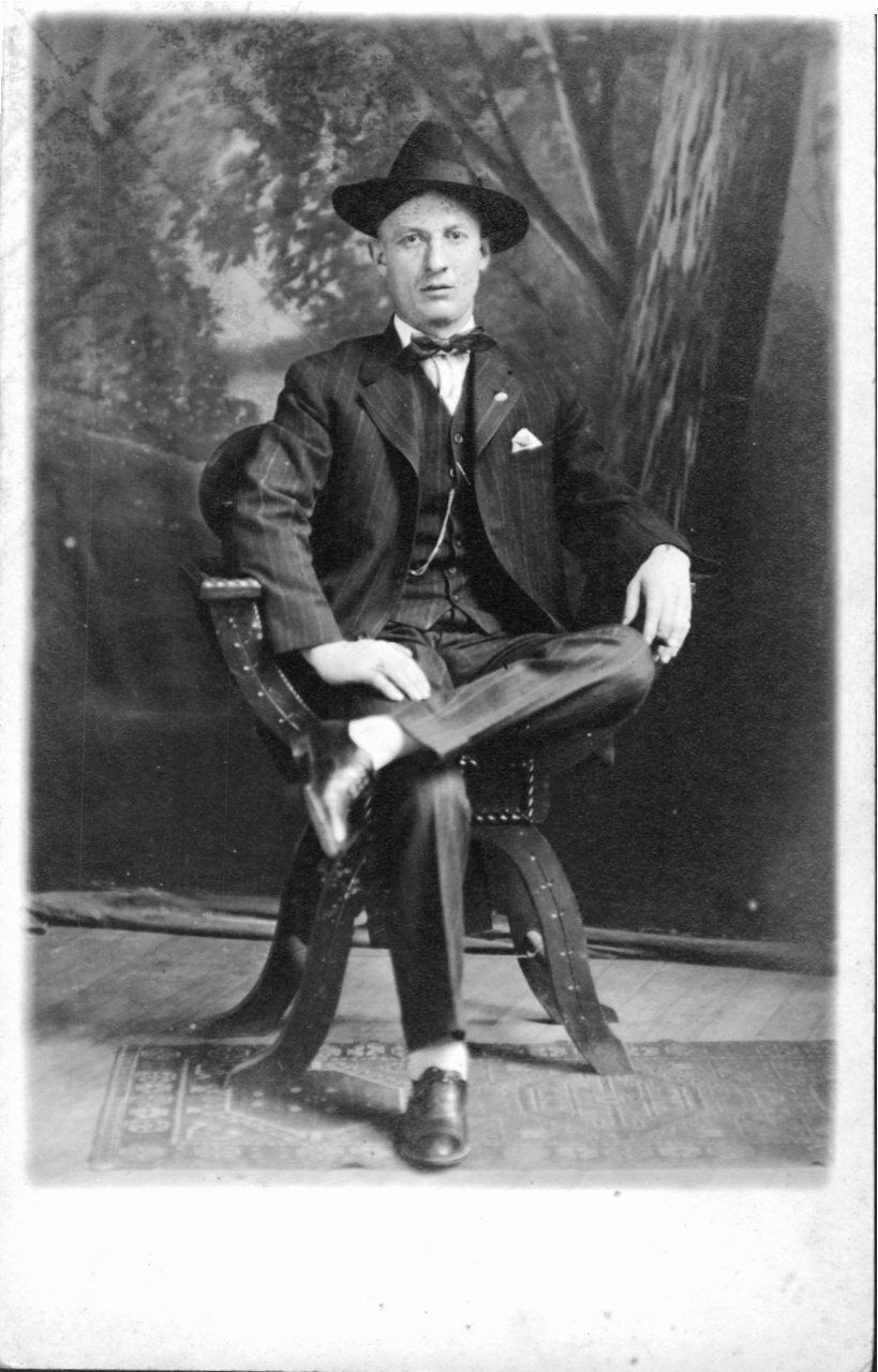 RPPC Man Seated for Photographic Portrait Divided Back