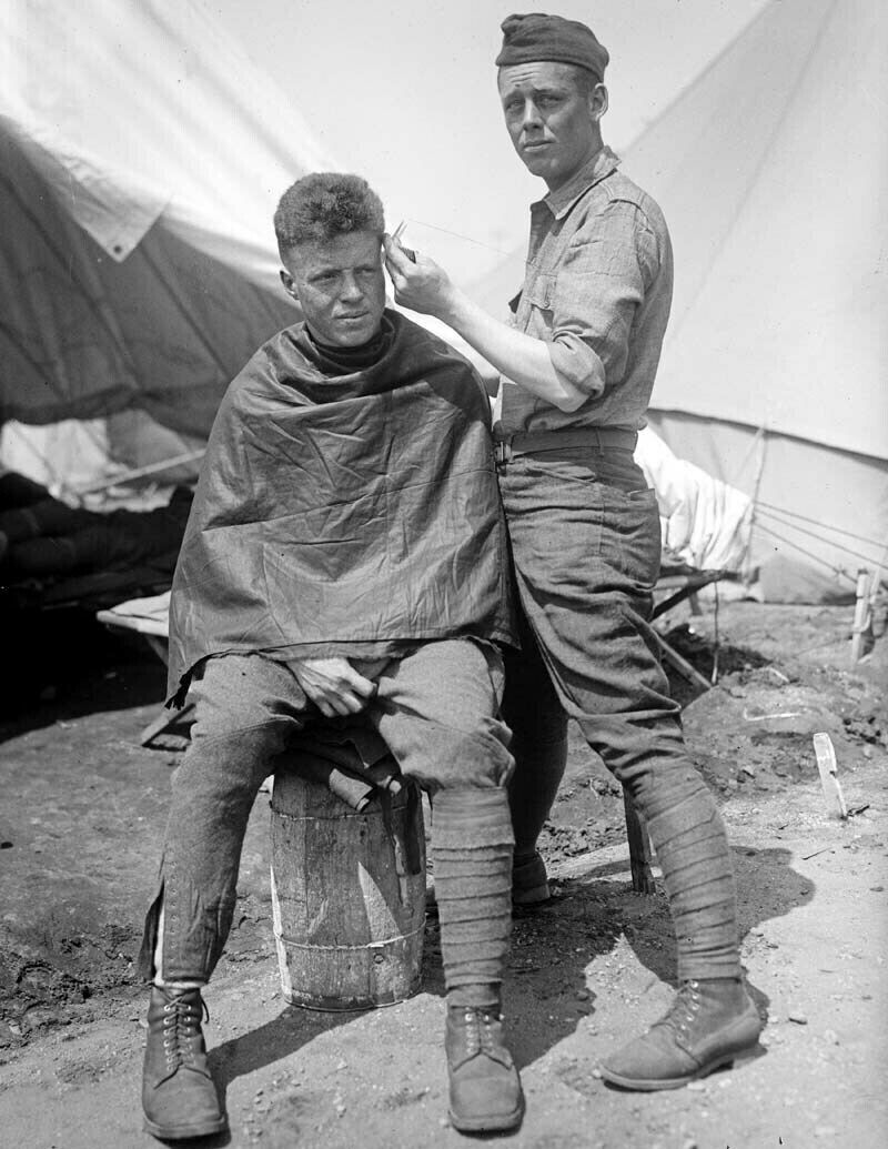 1920 The Camp Barber Vintage Old Retro Historic Picture Poster Photo 4x6