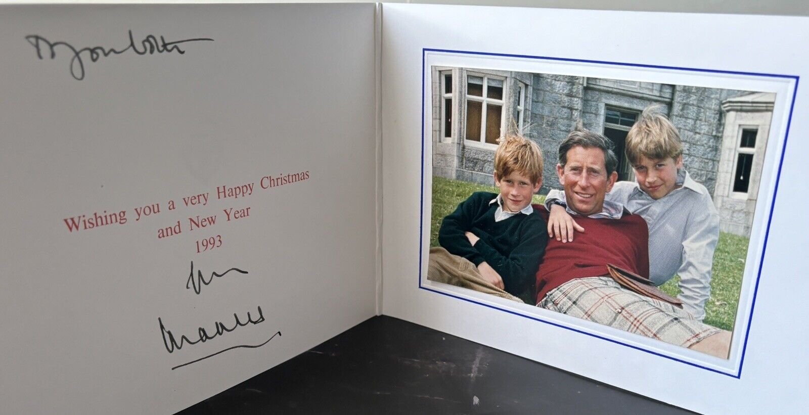 Original Royal Christmas card 1992 - signed by King Charles III